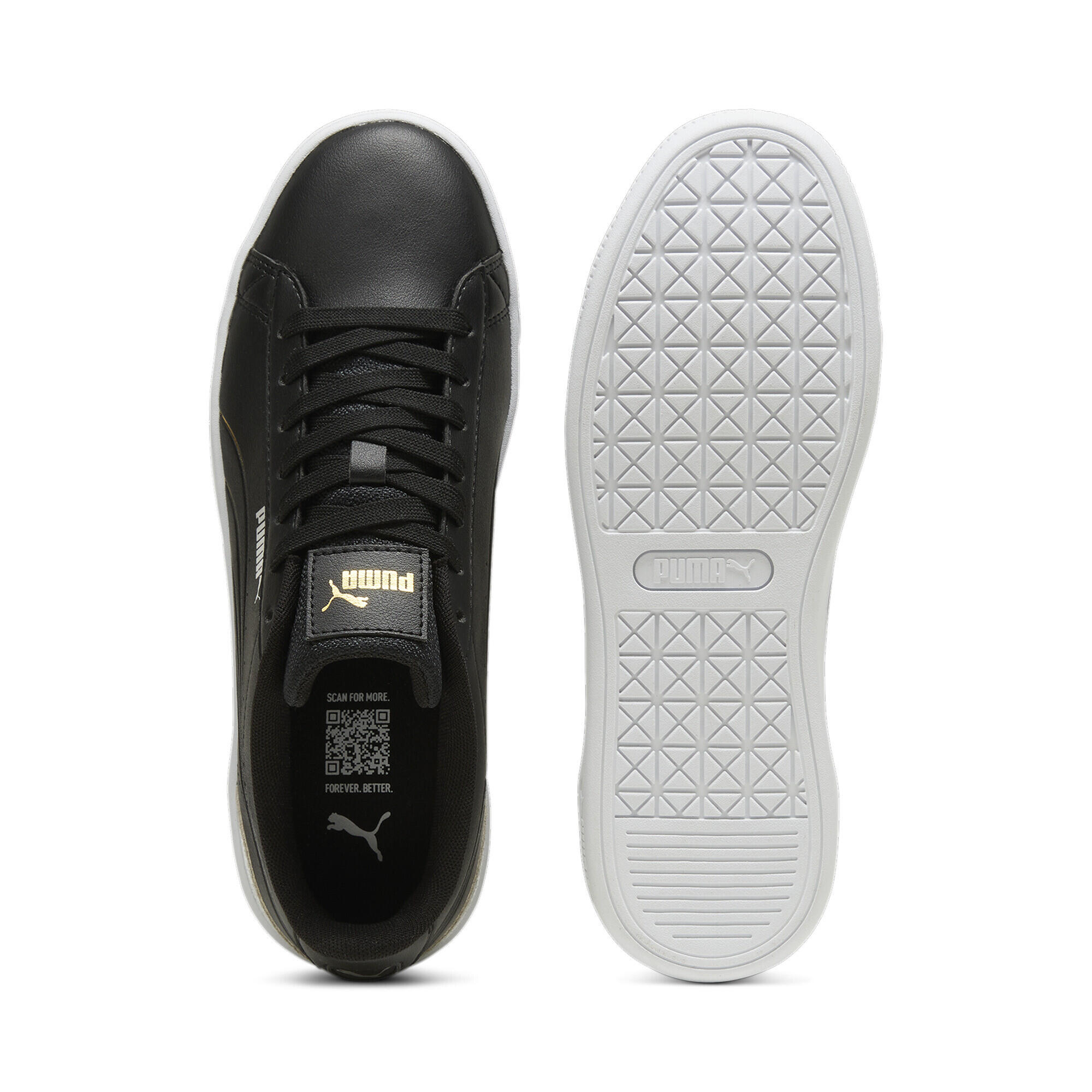 Vikky v3 Metallisch glänzende Sneakers Damen PUMA Black Gold White 4/7