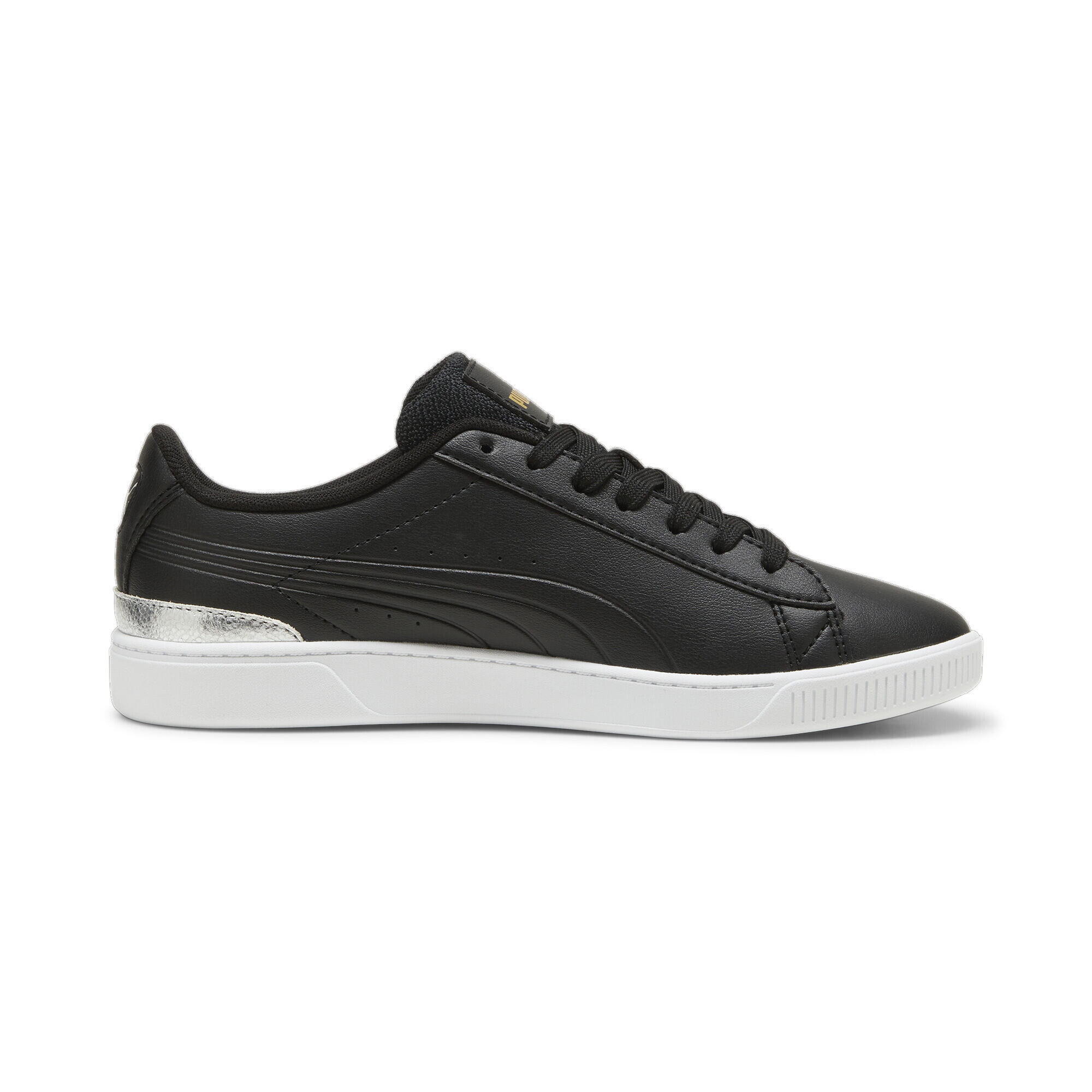 Vikky v3 Metallisch glänzende Sneakers Damen PUMA Black Gold White 5/7