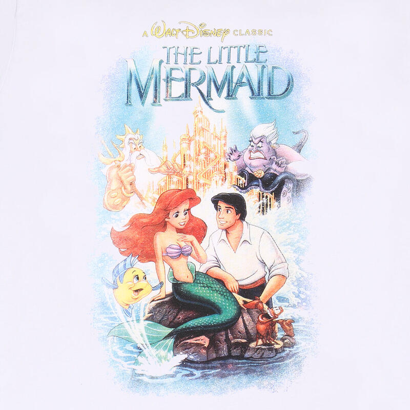 Camiseta de Manga Corta The Little Mermaid Classic Poster Blanco