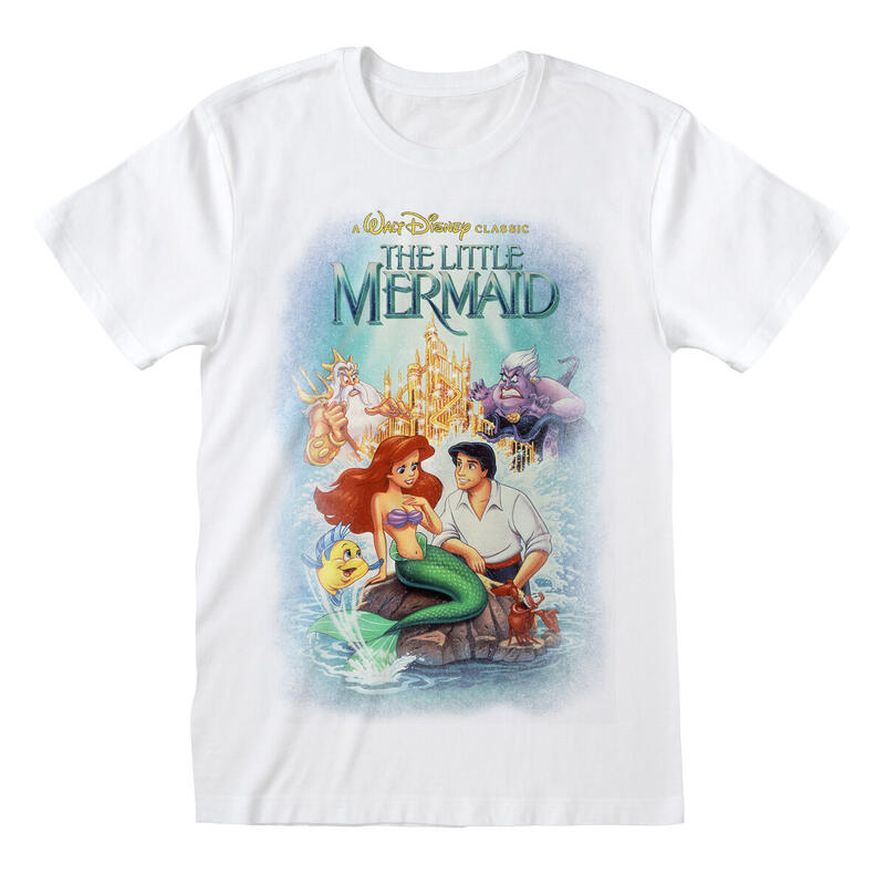 Camiseta de Manga Corta The Little Mermaid Classic Poster Blanco