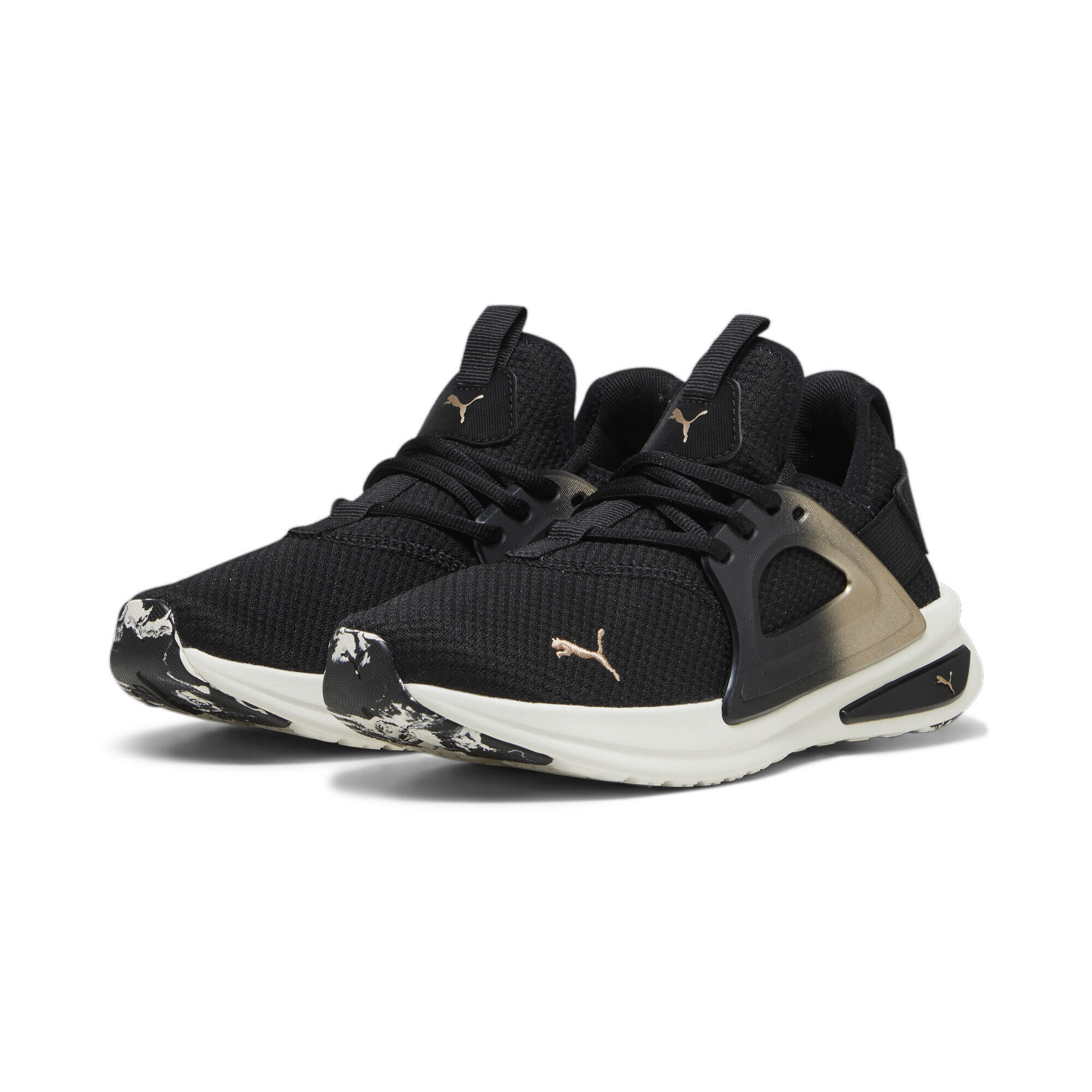 Puma - Chaussures De Running Softride Enz Evo Molt Met Femme Puma Black Gold Warm White - Chaussures De Sport - Blanc|jaune|noir - Decathlon