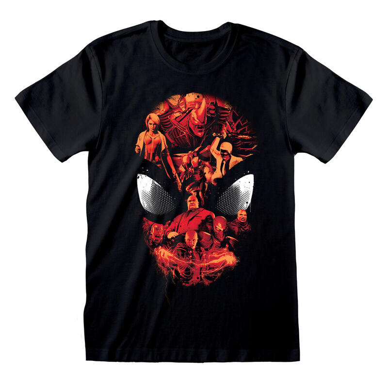 Camiseta de Manga Corta Spider-Man Character Roster Negro