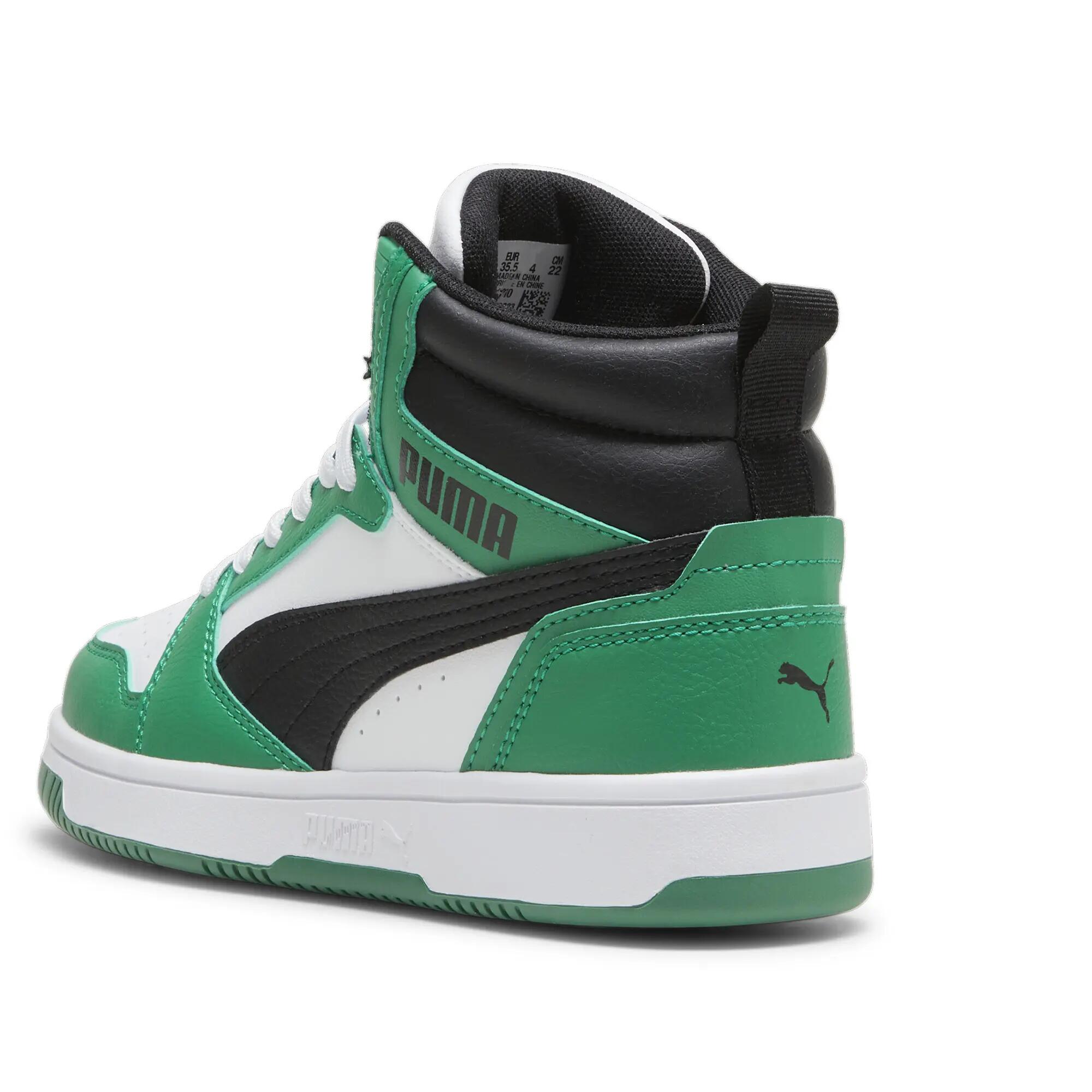 Baskets mi-hautes Rebound V6 Enfant et Adolescent PUMA White Archive Green Black 2/6