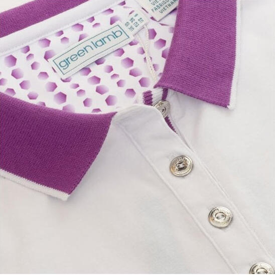 Green Lamb ELLA CLUB POLO - WHITE/VIOLET 3/4