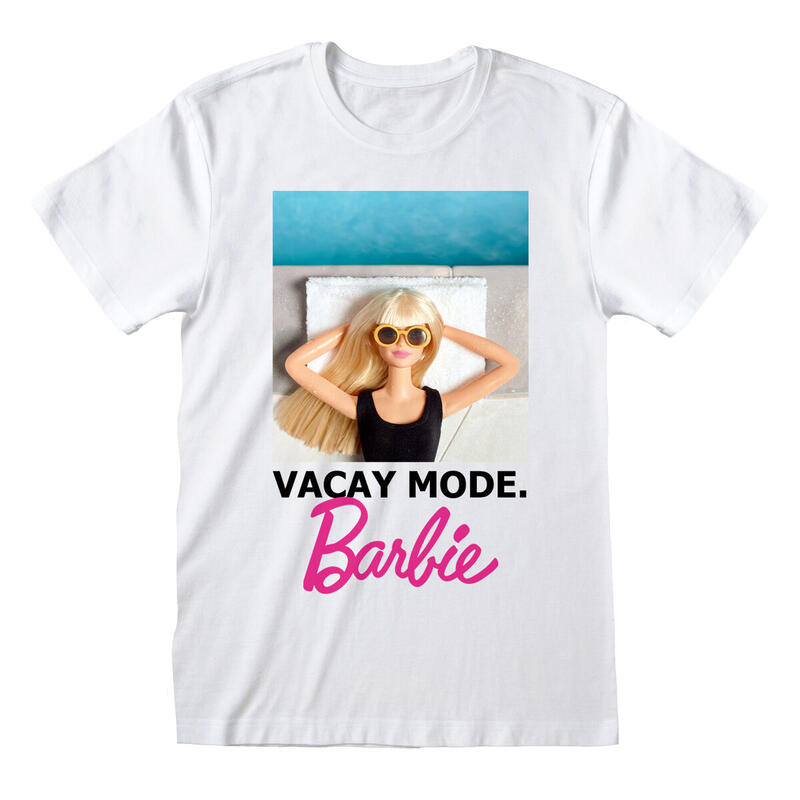 Camiseta de Manga Corta Barbie Vacay Mode Blanco