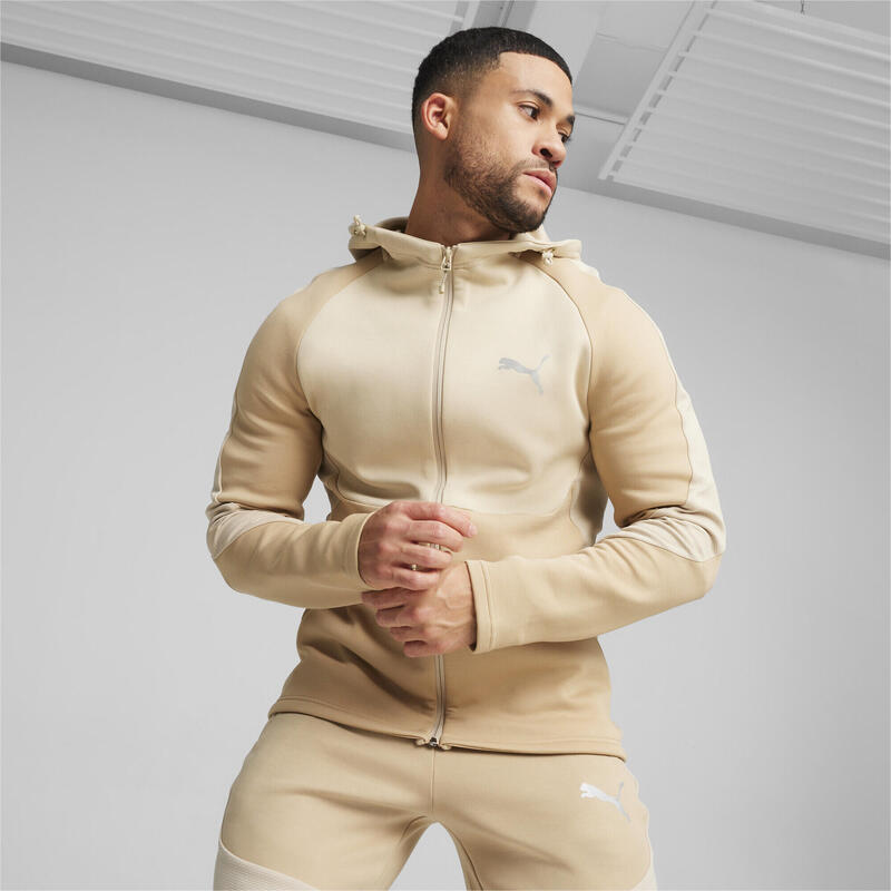 EVOSTRIPE herenhoodie met volledige ritssluiting PUMA Prairie Tan Beige