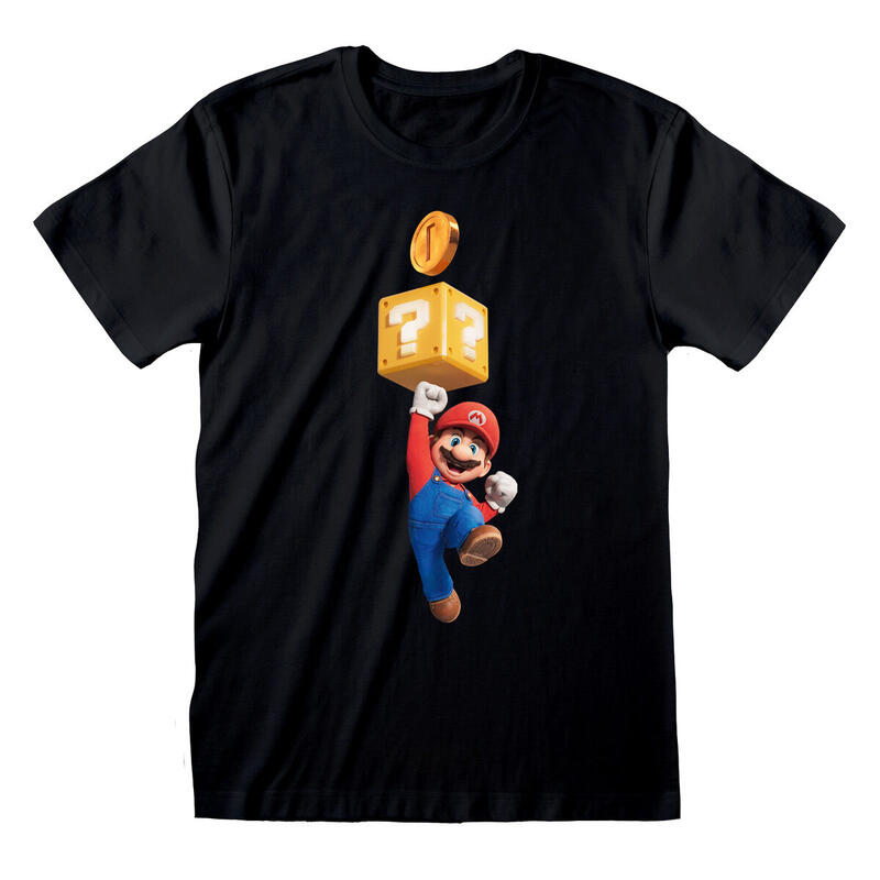 Camiseta de Manga Corta Super Mario Mario Coin Negro