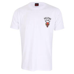 Camiseta de Manga Corta Stranger Things Helfire Club Blanco