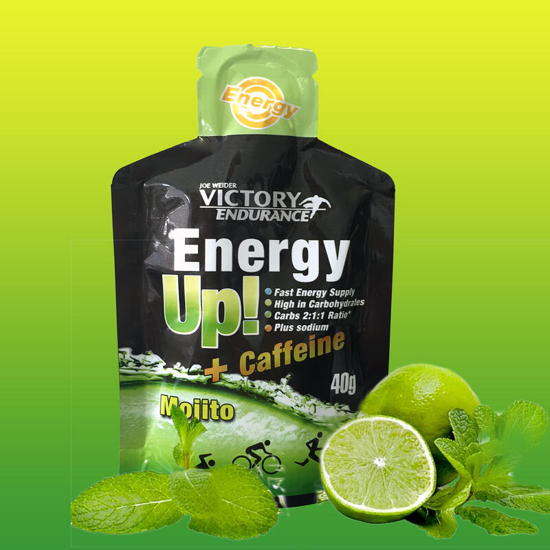 Victory Endurance Energy Up Gel con cafeína 24 geles x 40g Sabor Mojito.