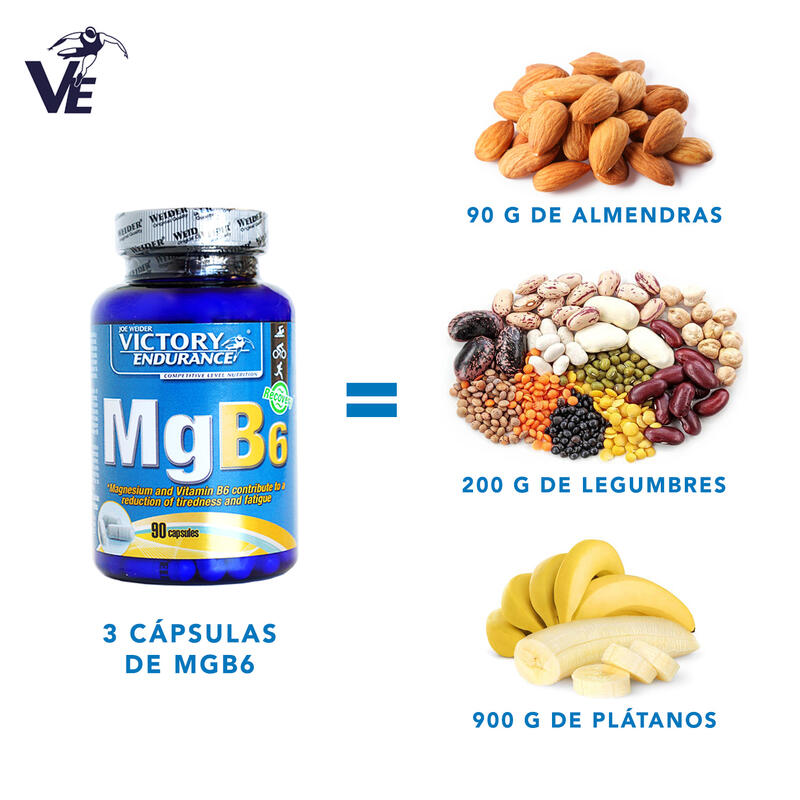 MGB6 Cápsulas de magnésio e vitamina B6 Victory Endurance