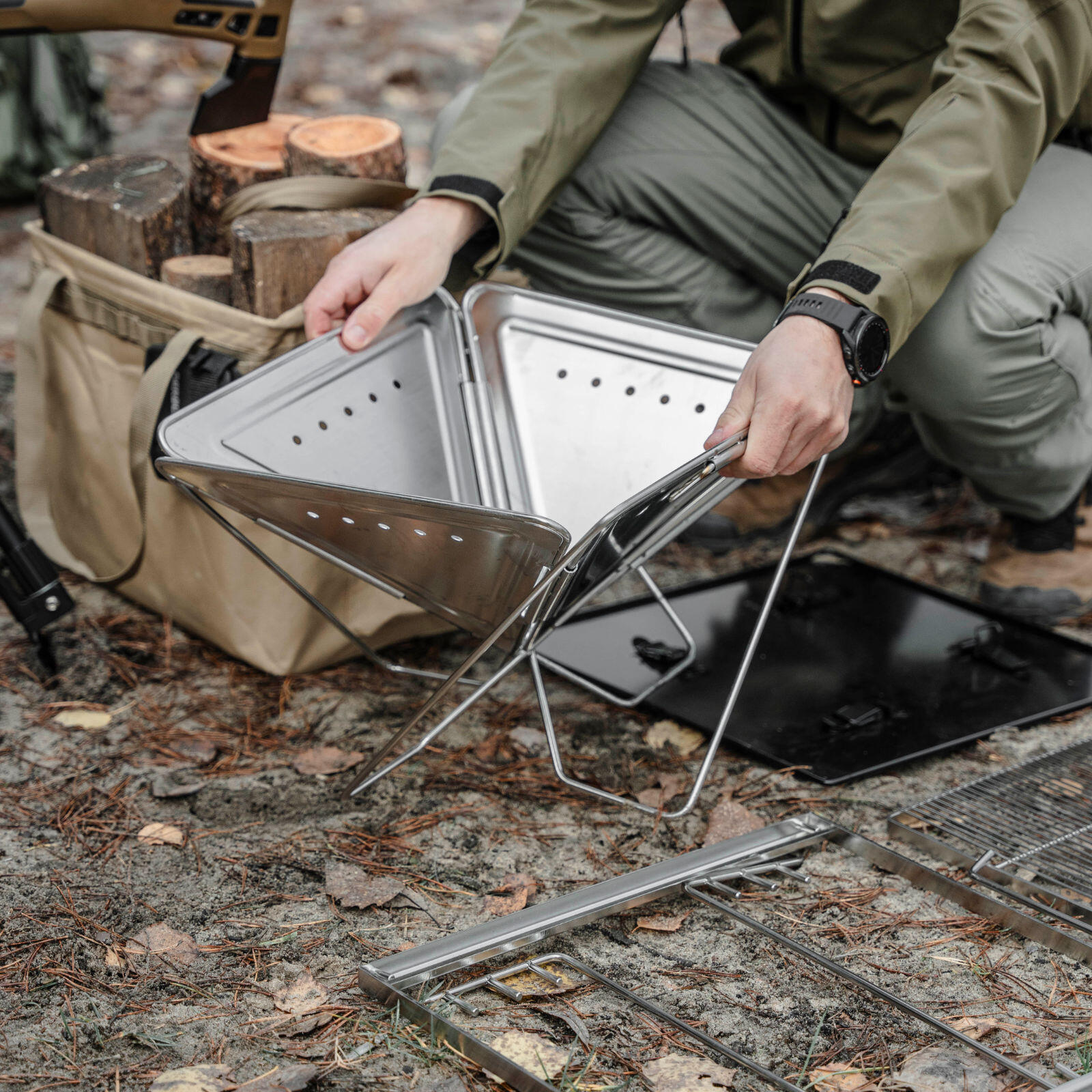 Grill kempingowy, składany OFFLANDER 3/4