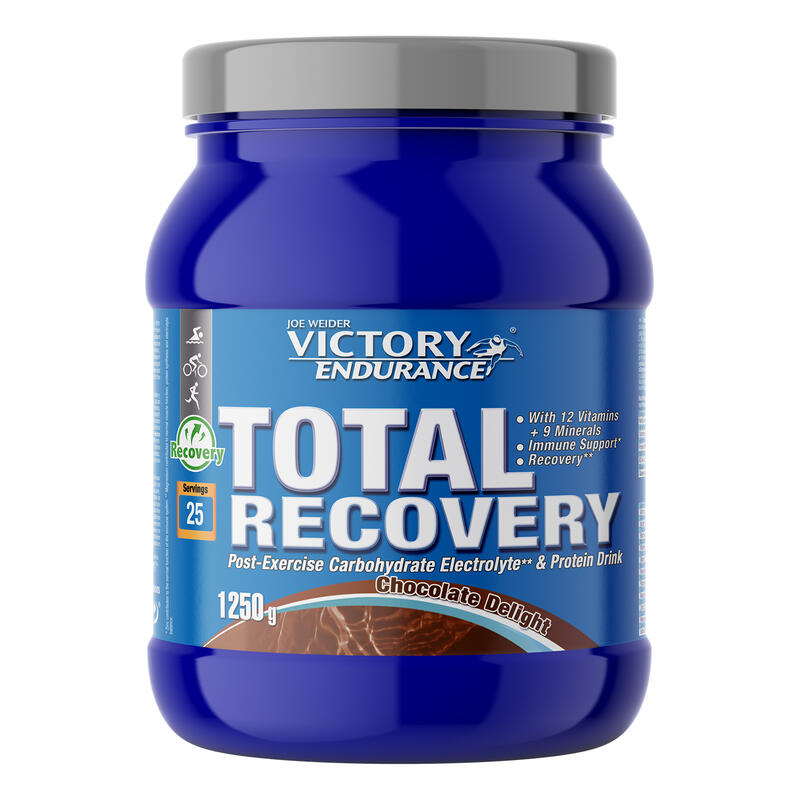 Victory Endurance Total recovery. maximiza la recuperación del entrenamiento. enriquecido con electrolitos y vitamina sabor chocolate 1250