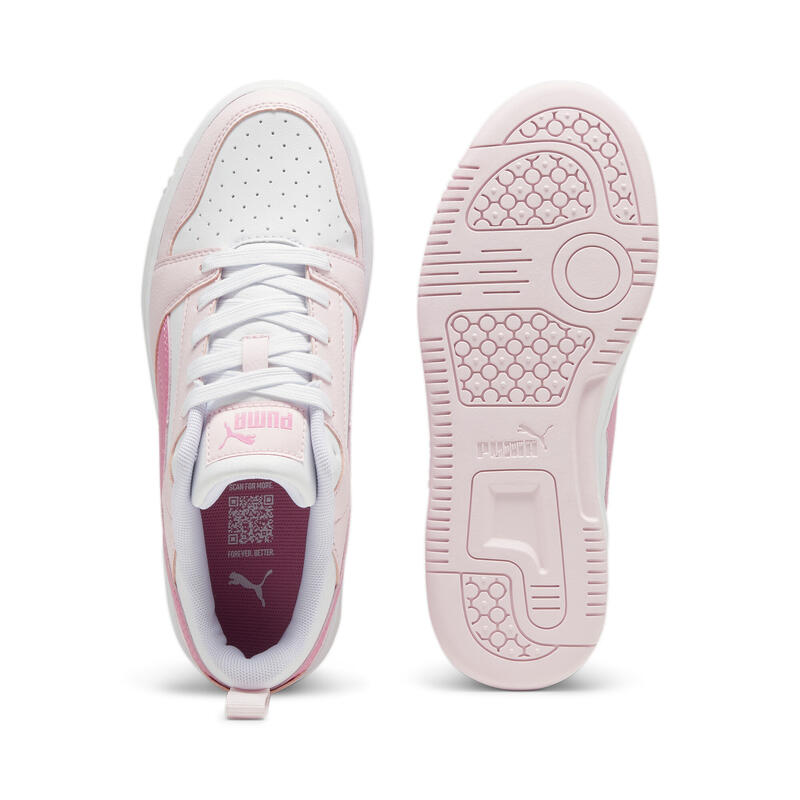 Rebound V6 Lo sneakers voor jongeren PUMA White Fast Pink Whisp Of