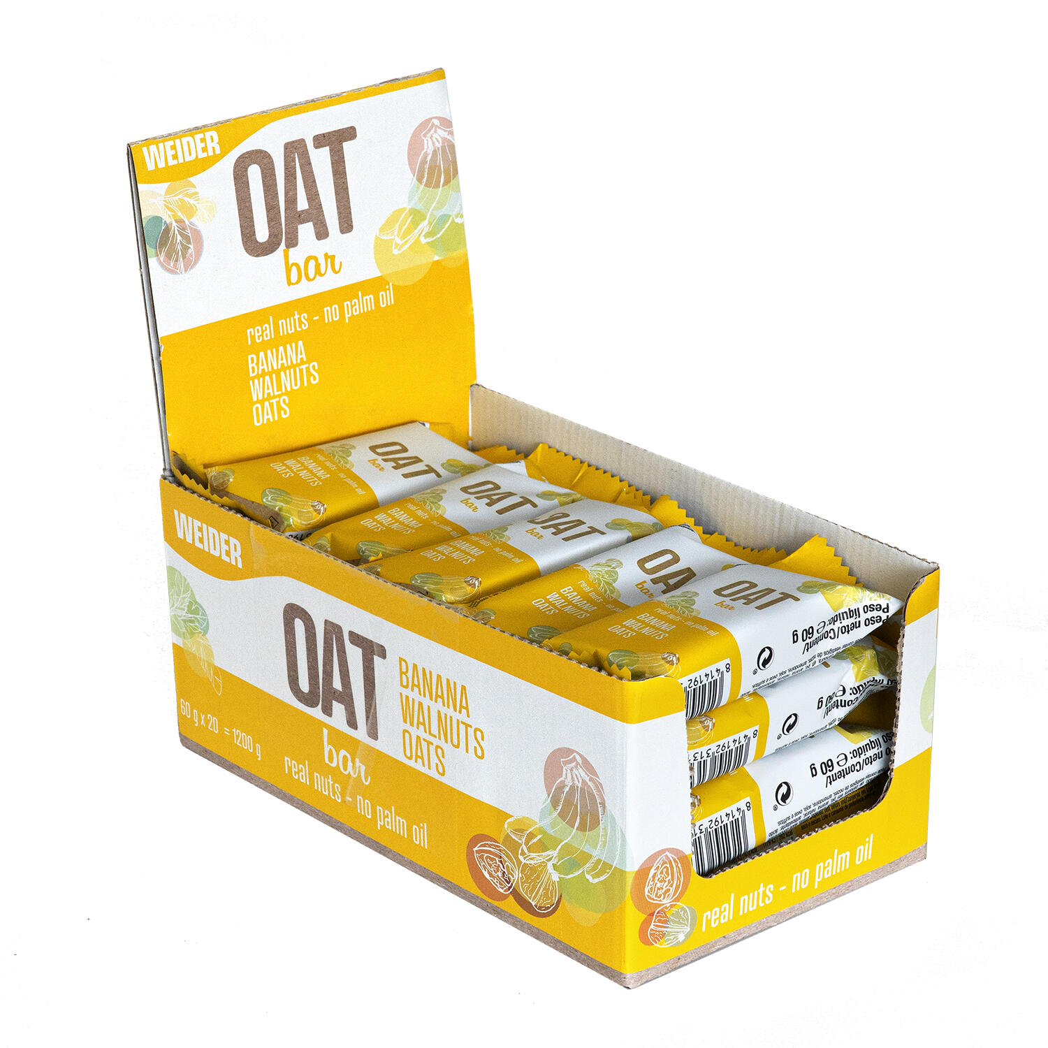 Weider OAT BAR Sabor Banana-Nueces 20x60g 2/5