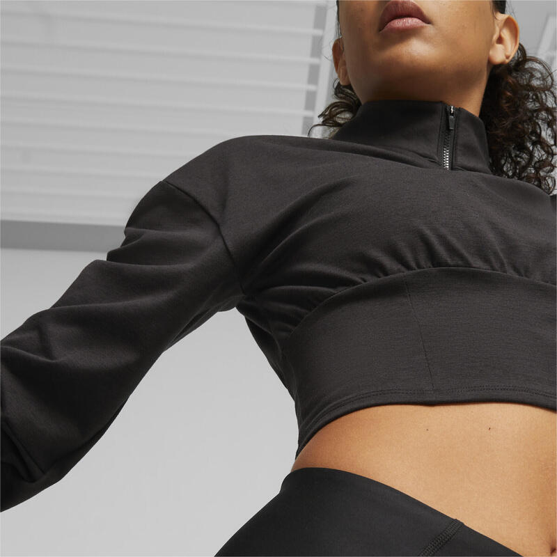 Cloudspun Fashion Half-Zip Trainings-Sweatshirt Damen PUMA Black