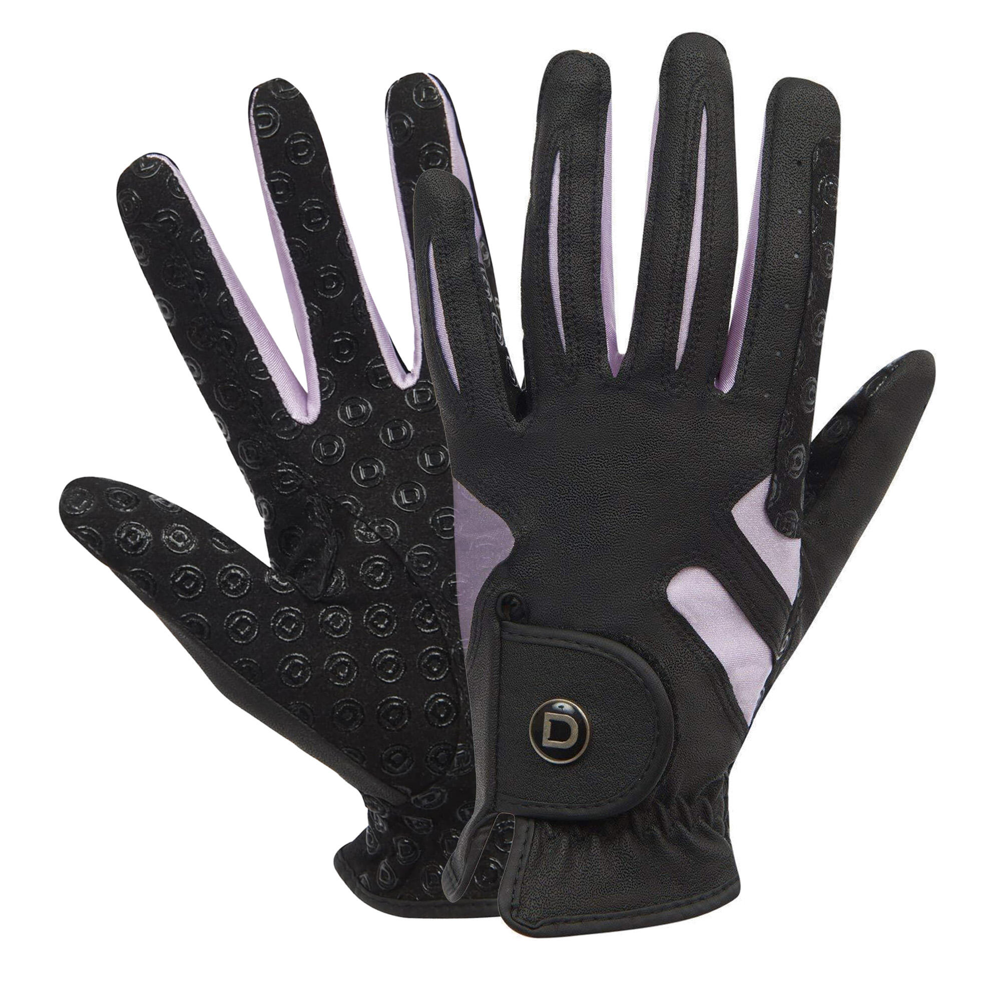 Unisex Coolit Gel Touch Fastening Riding Gloves (Black/Pink) 3/4