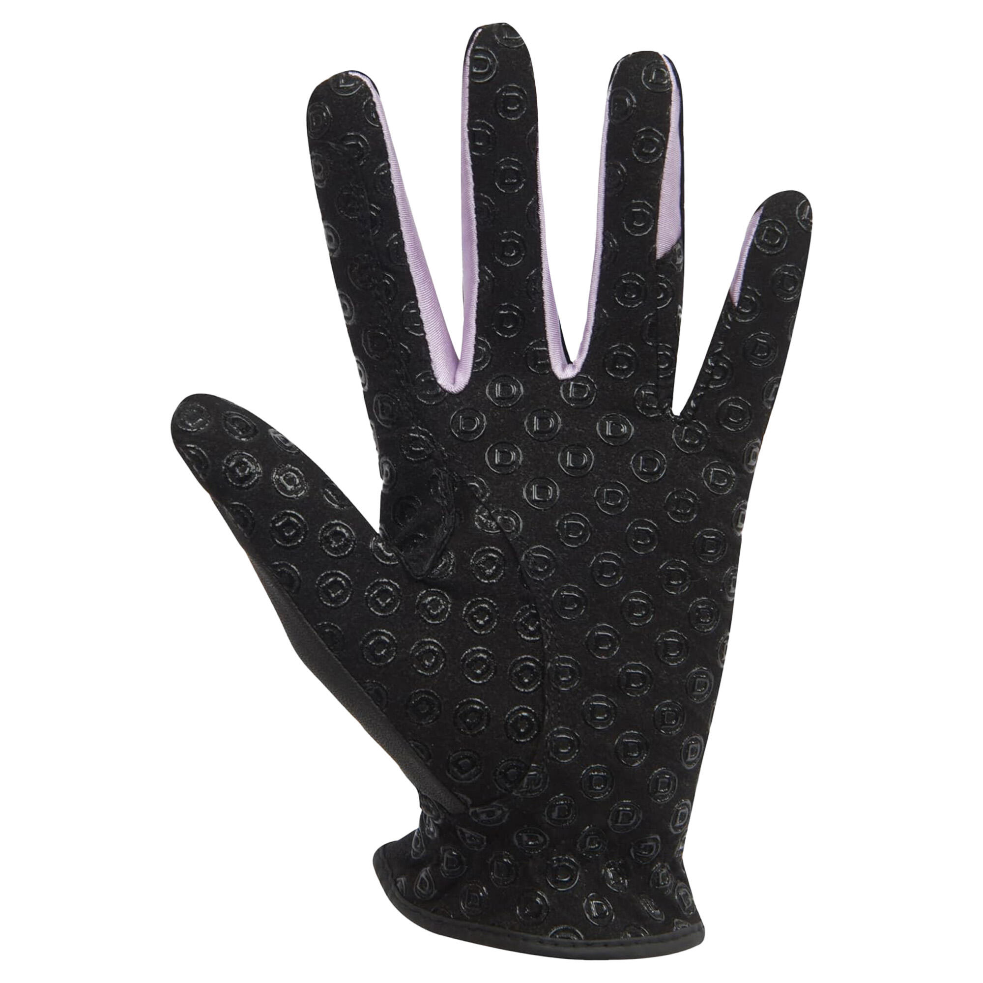 Unisex Coolit Gel Touch Fastening Riding Gloves (Black/Pink) 2/4