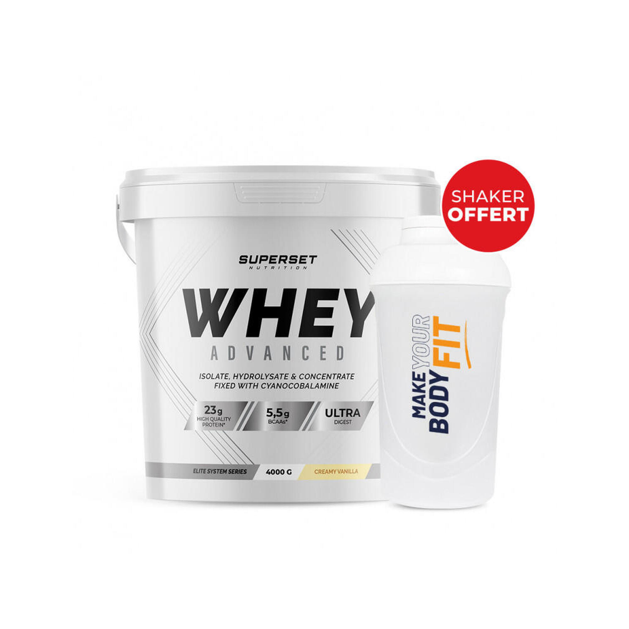 100% Whey Proteine Advanced (4kg) Chocolat - Shaker Offert |