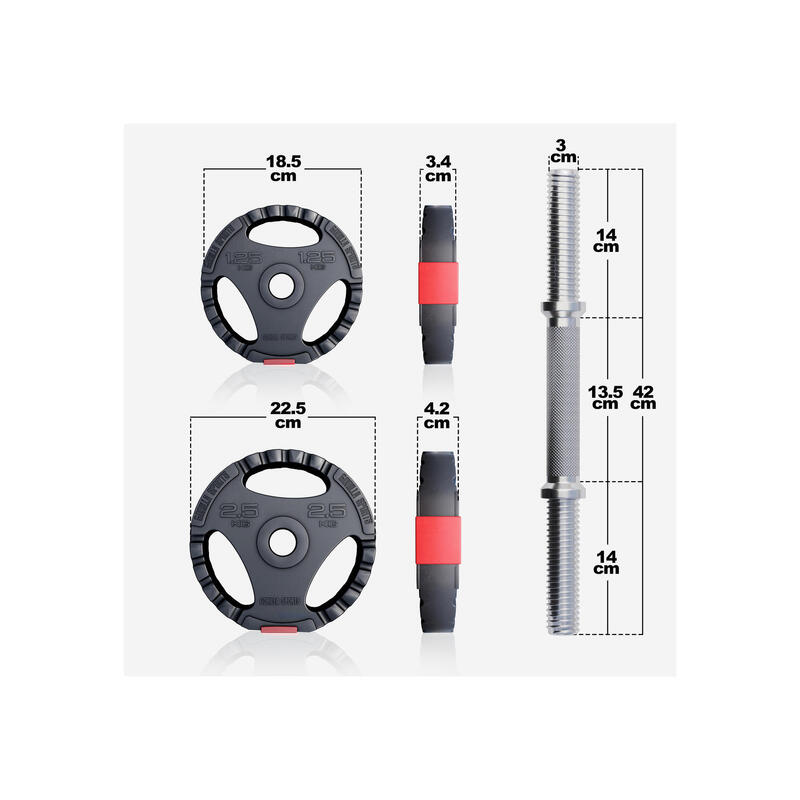 Gorilla Sports Discos de Pesas Cromados para barra estándar de 30 mm