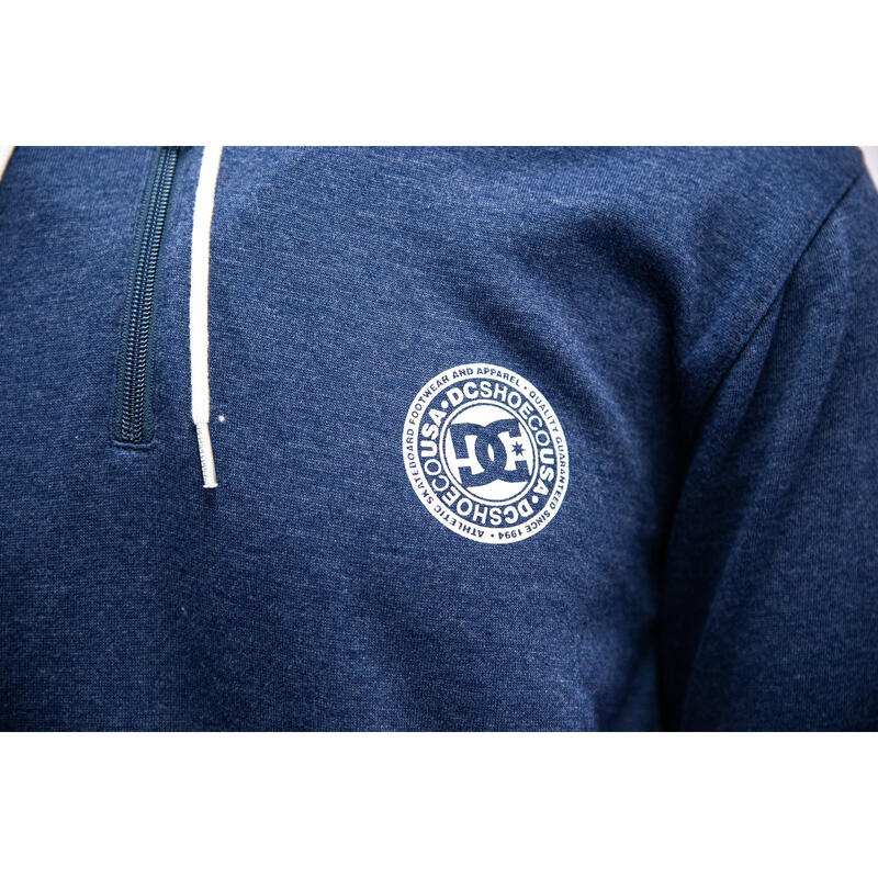 Capuchon DC Shoes Rebel Half-Zip Hoodie, Blauw, Mannen