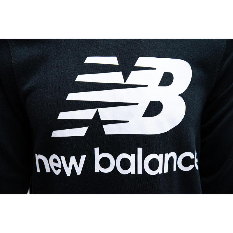 Camisola New Balance Essentials Stacked Logo Crew, Preto, Homens