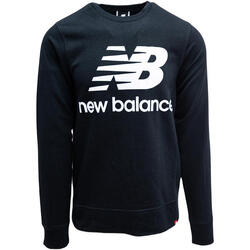 Blusa New Balance Essentials Stacked Logo Crew, Negro, Hombre