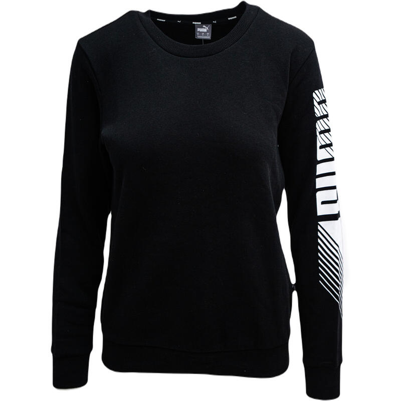 Sport felső Puma ESS Elongated Graphic Crew FL, Fekete, Nők