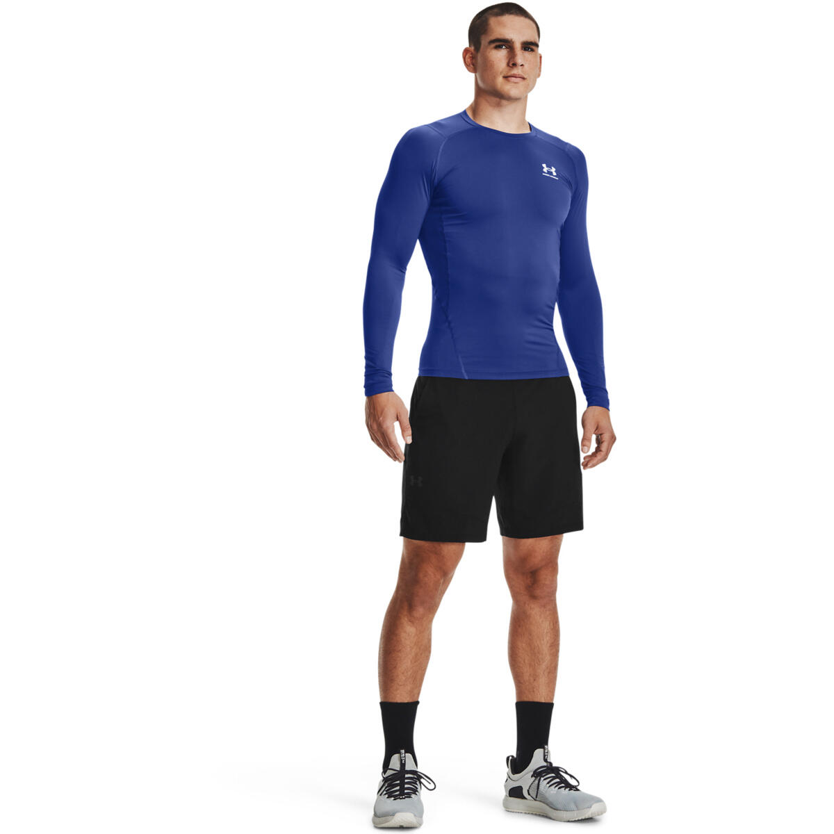 Camisola Under Armour HeatGear Armour Comp LS, Azul, Homens 3/4