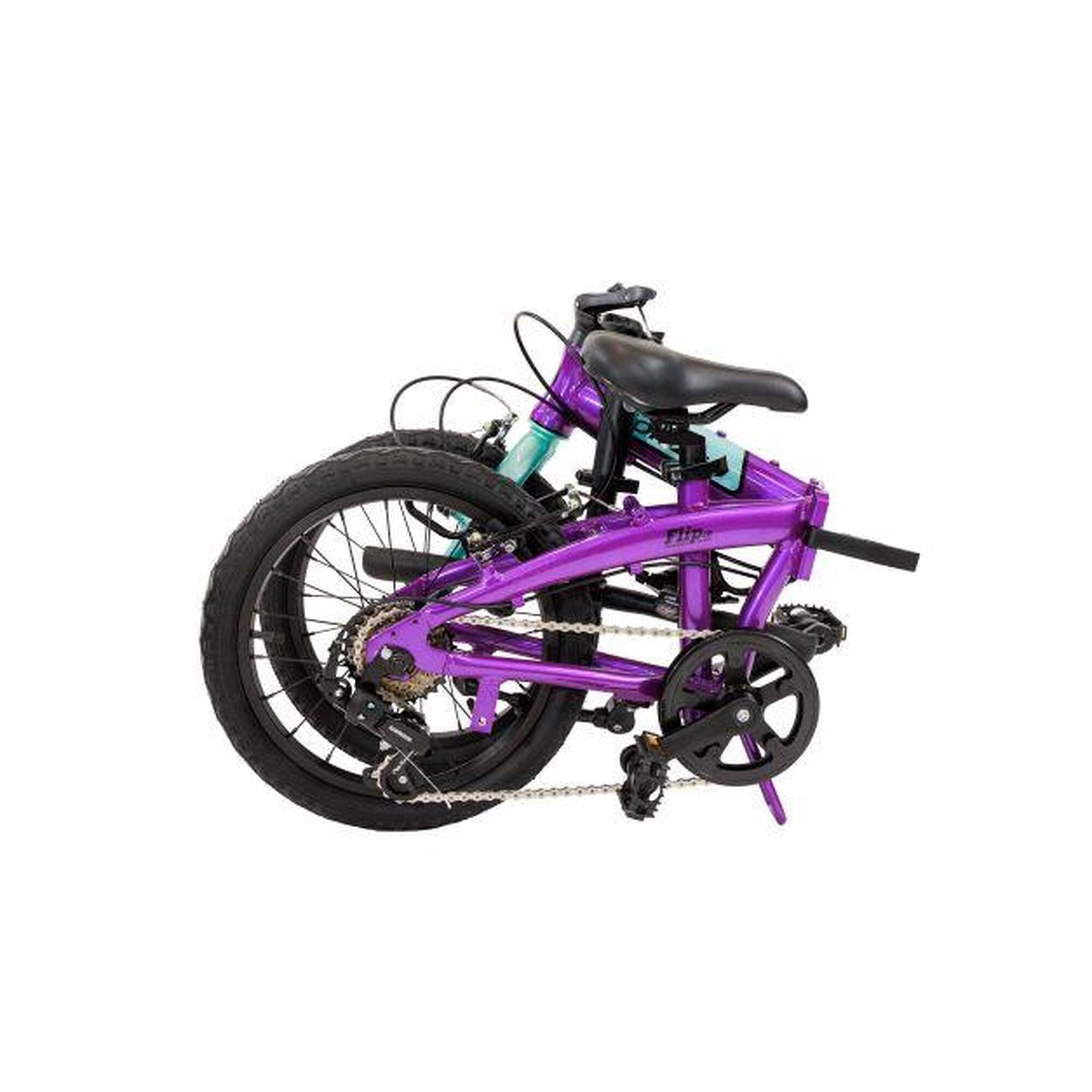Flip Aluminium Kid Folding Bike 16 inch - Purple Blue