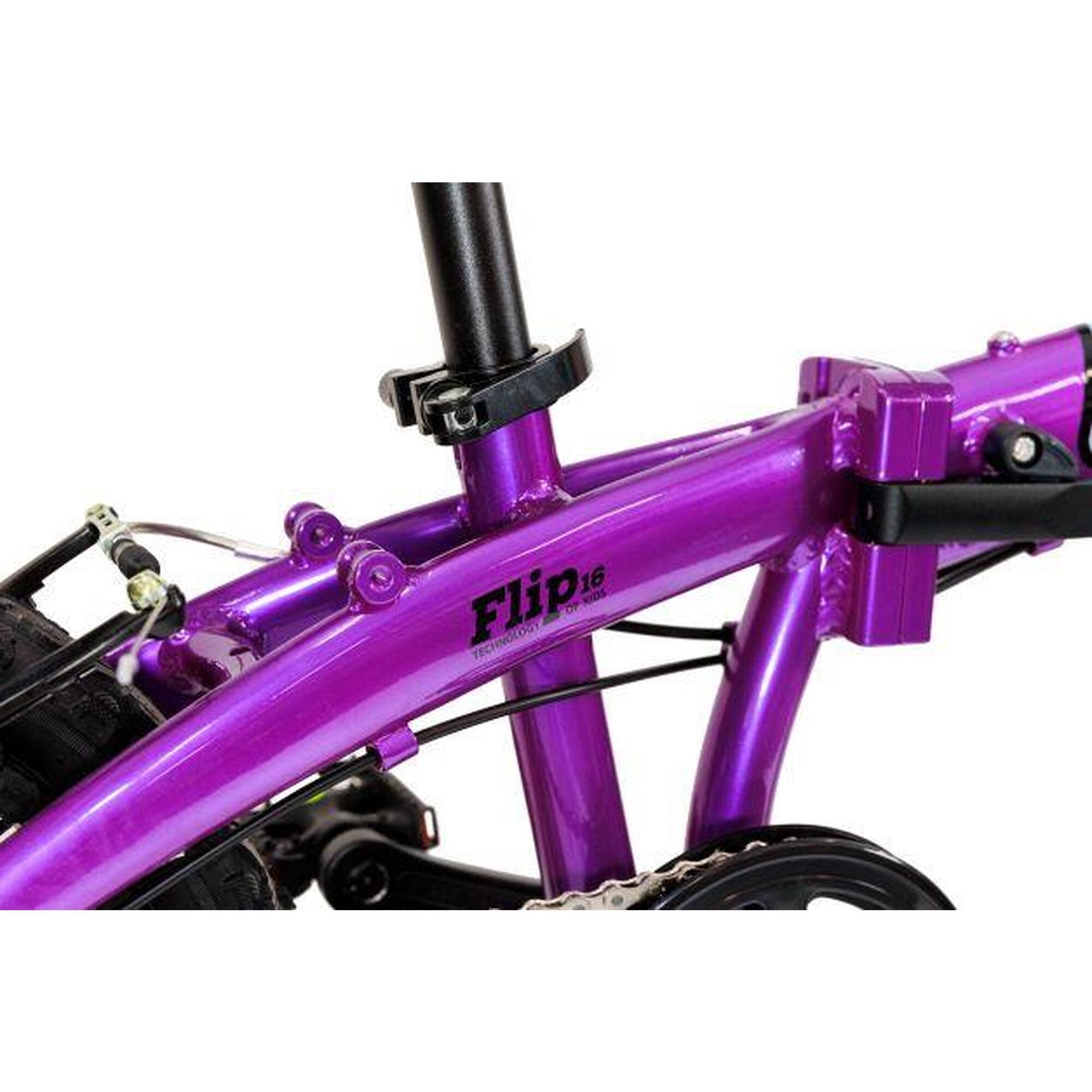 Flip 鋁合金兒童摺車16寸 - 紫藍色