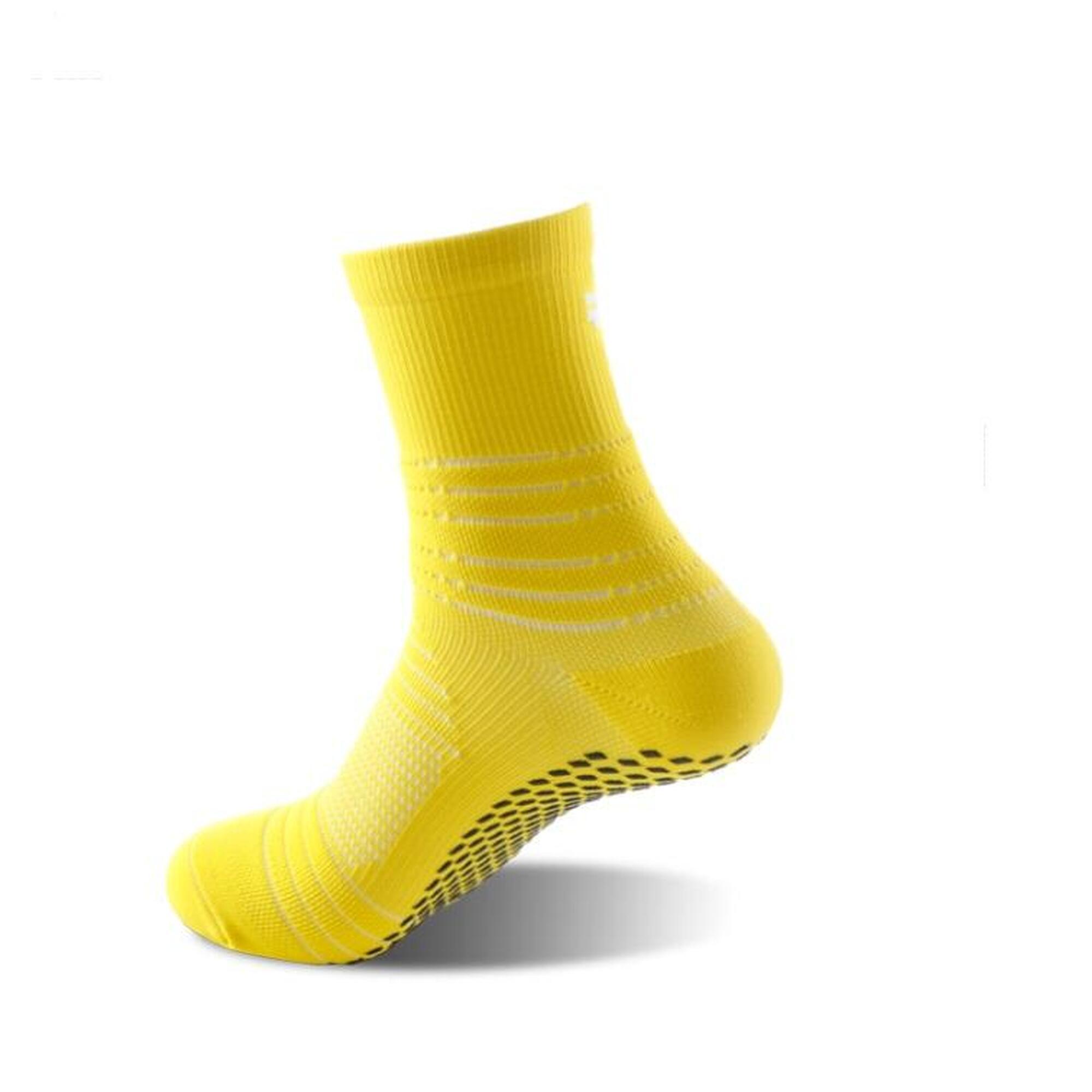 G-ZOX Tech Grip Socks 3 Pairs (White x 2 + Yellow x 1 - M)