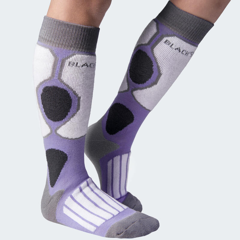 Chaussettes de ski 'high protection' | Enfant | Mi-bas rembourrées | Violet