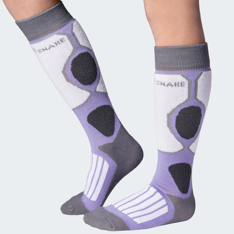 Chaussettes de ski 'high protection' | Enfant | Mi-bas rembourrées | Violet