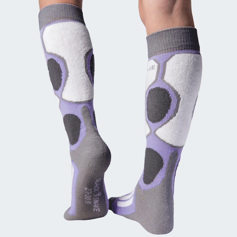 Chaussettes de ski 'high protection' | Enfant | Mi-bas rembourrées | Violet