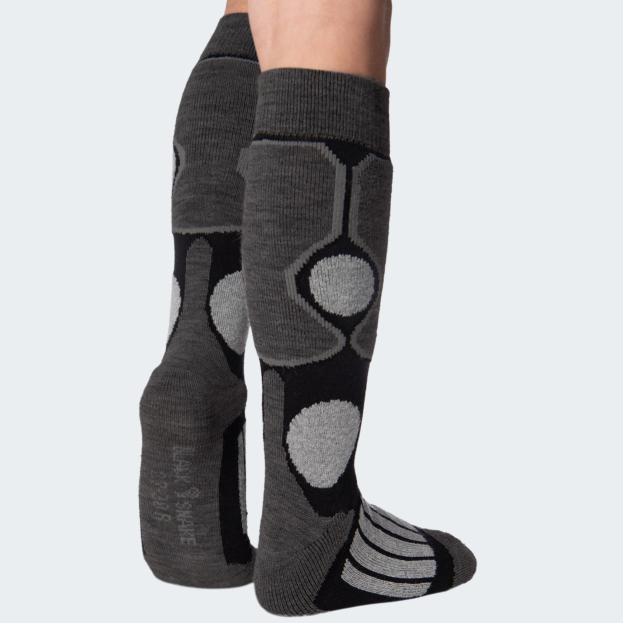 High protection ski socks | Child | Padded knee socks | Black