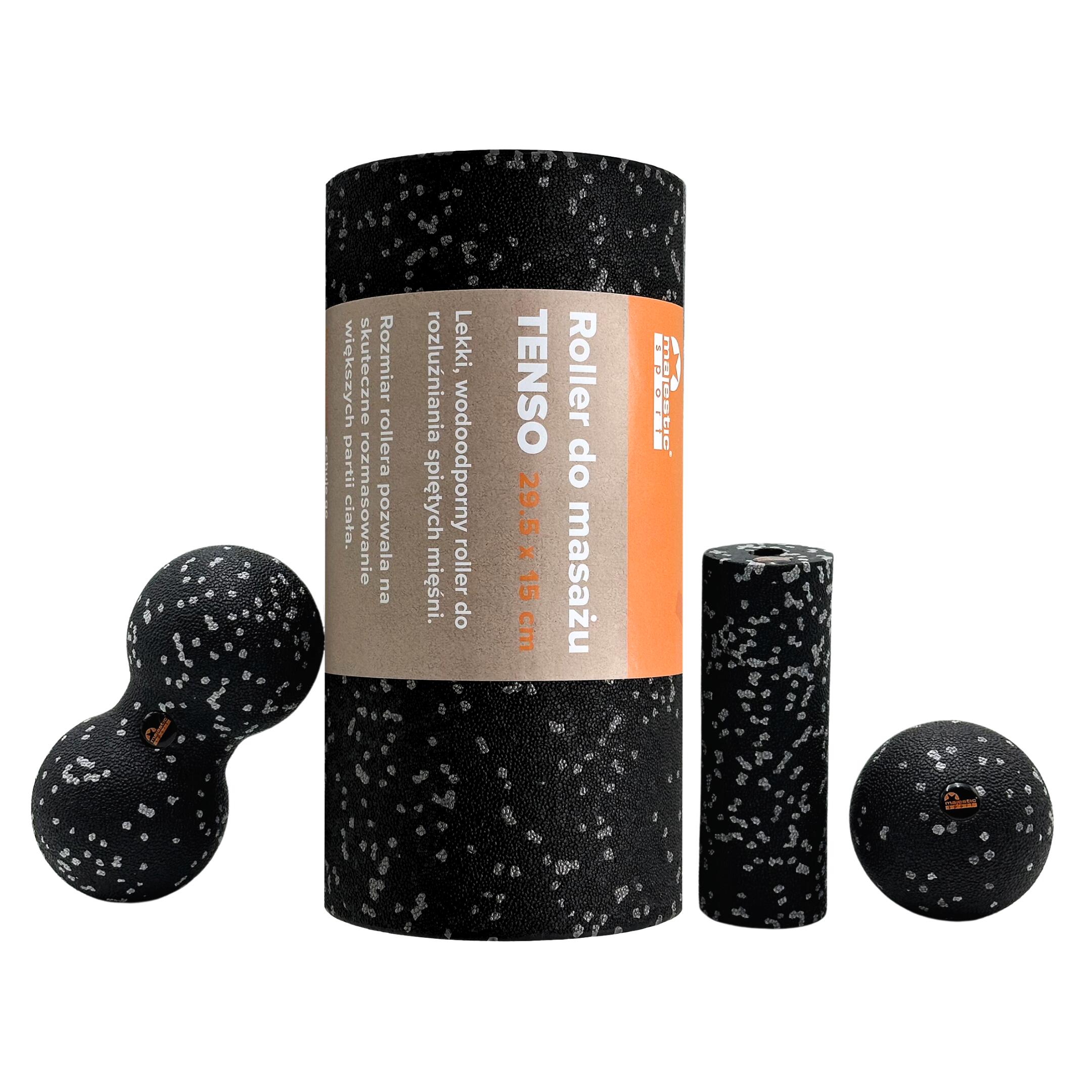 Zestaw do masażu Majestic Sport TENSO EPP 4w1 Roller + Wałek + Piłka + Duoball