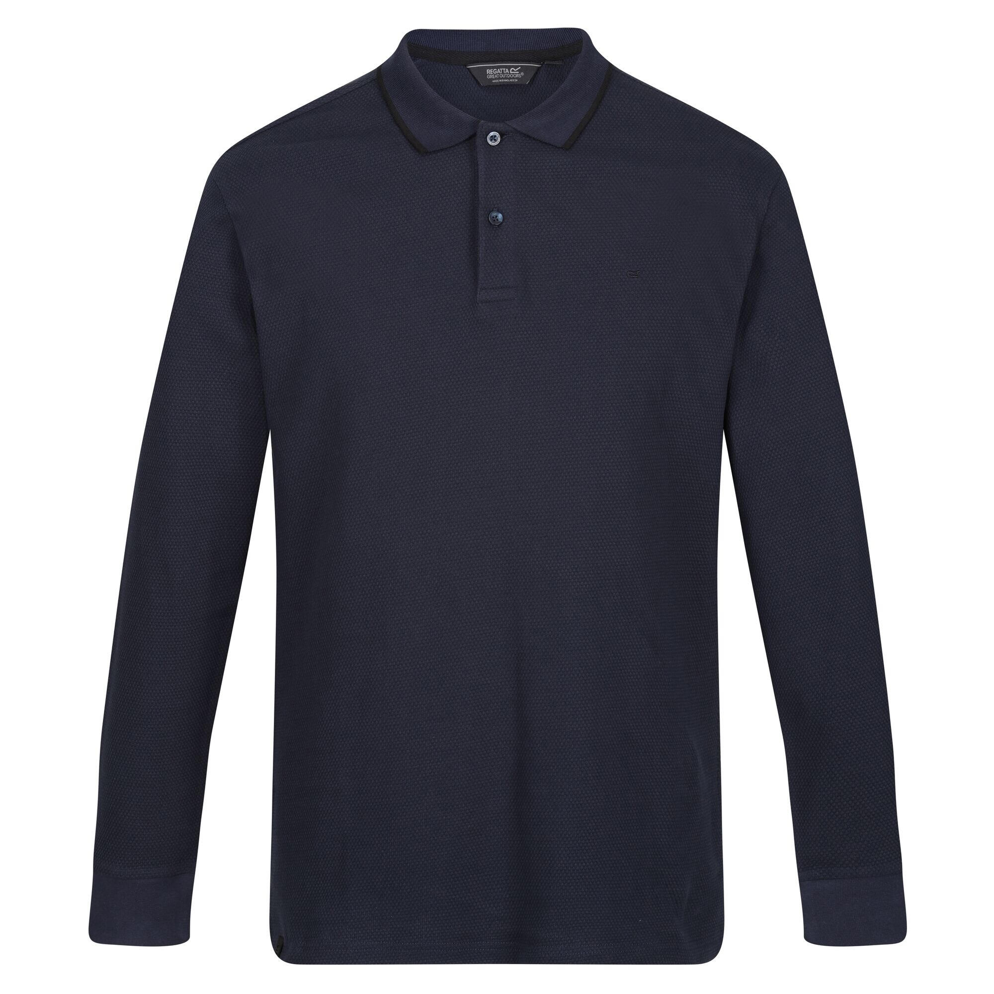 Mens Leaonzo LongSleeved Polo Shirt (Navy/Black) 1/4