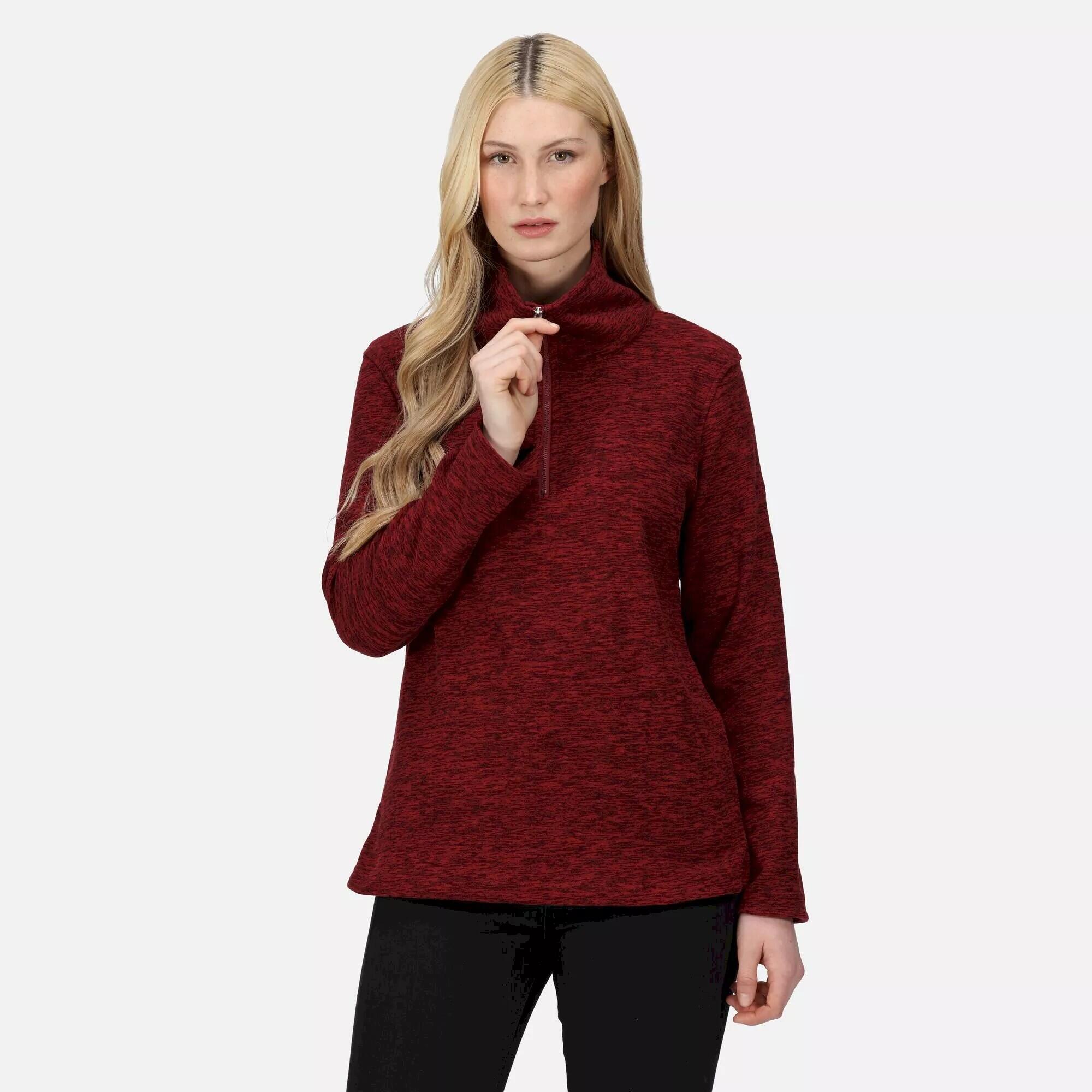 Womens/Ladies Kizmitt Marl Half Zip Fleece Top (Cabernet) 4/5