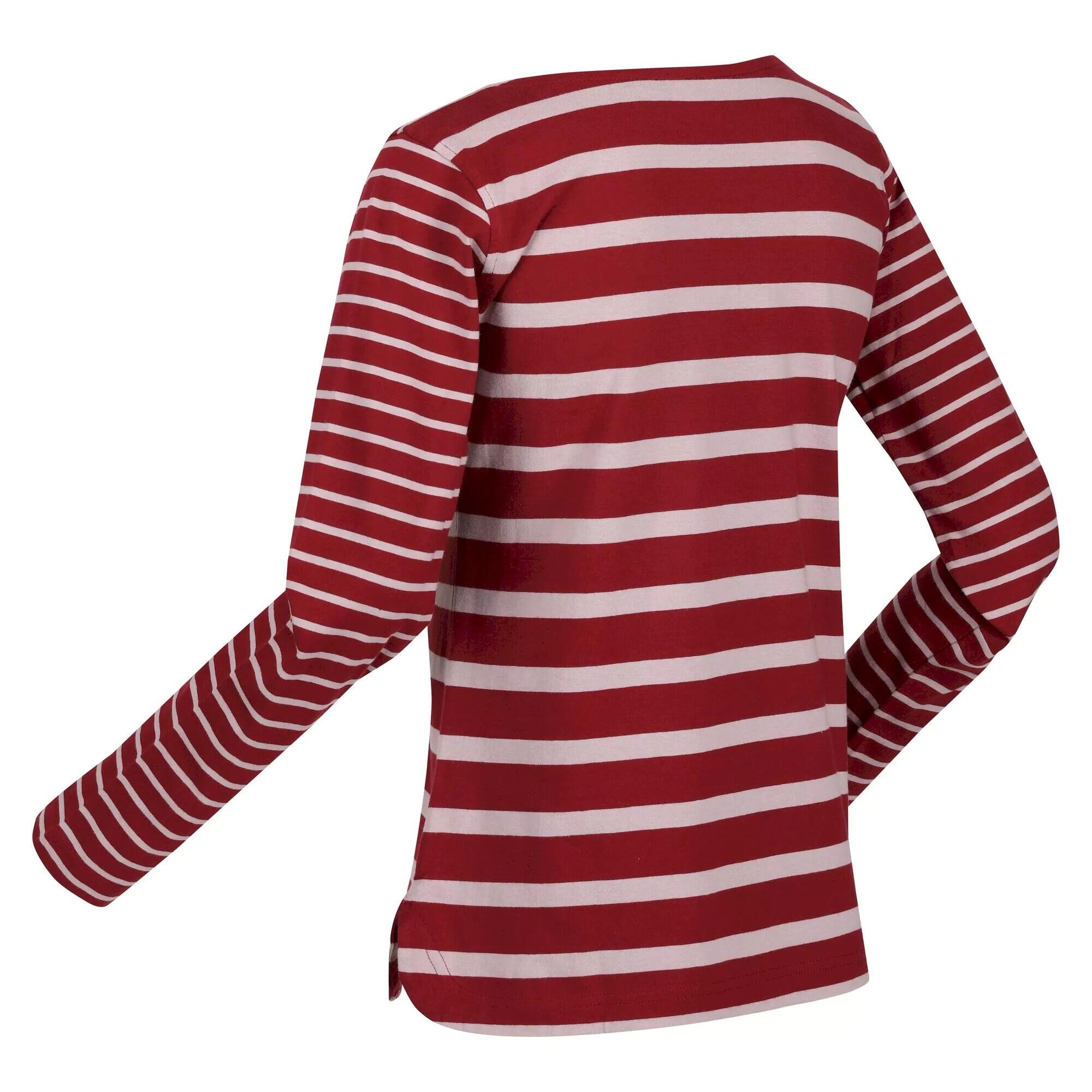 Womens/Ladies Farida Striped LongSleeved TShirt (Cabernet/Lilac Chalk) 3/5