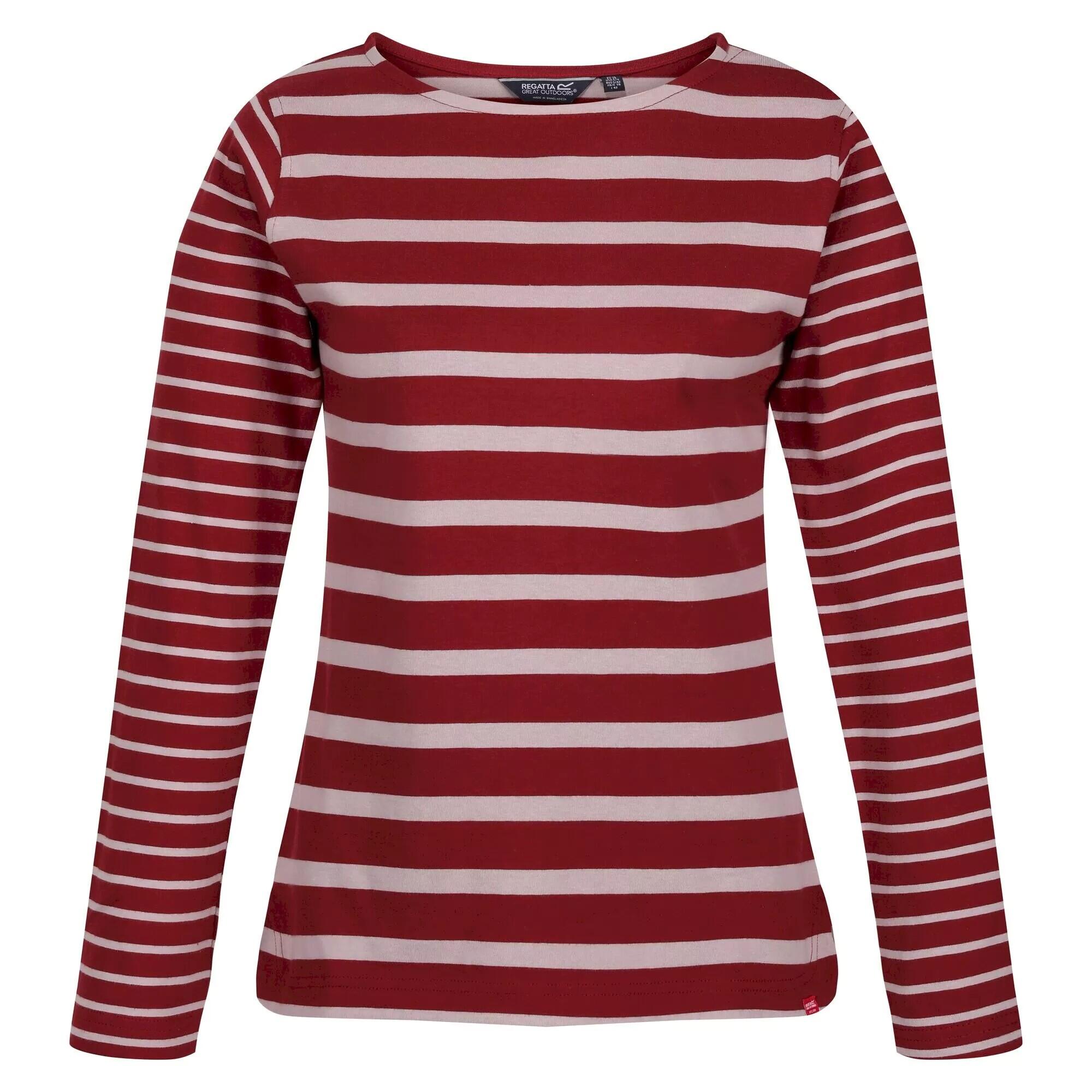 Womens/Ladies Farida Striped LongSleeved TShirt (Cabernet/Lilac Chalk) 1/5