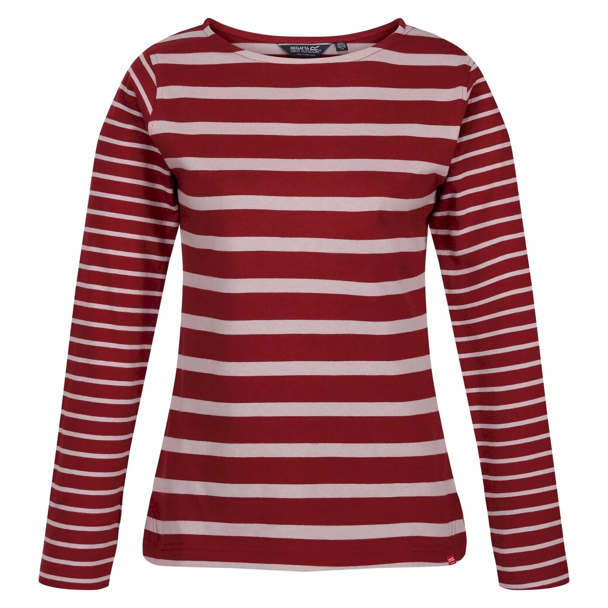 REGATTA Womens/Ladies Farida Striped LongSleeved TShirt (Cabernet/Lilac Chalk)