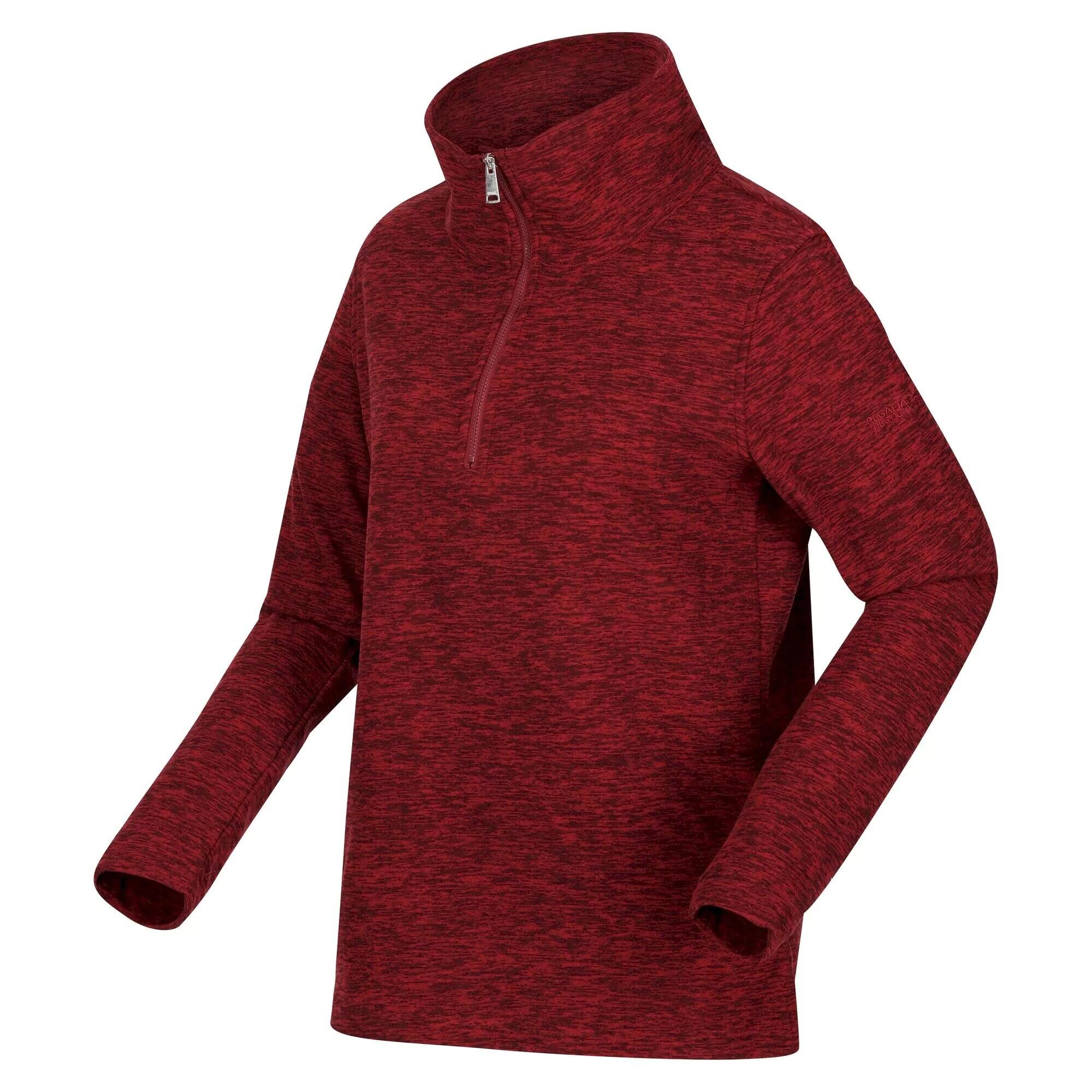 Womens/Ladies Kizmitt Marl Half Zip Fleece Top (Cabernet) 3/5