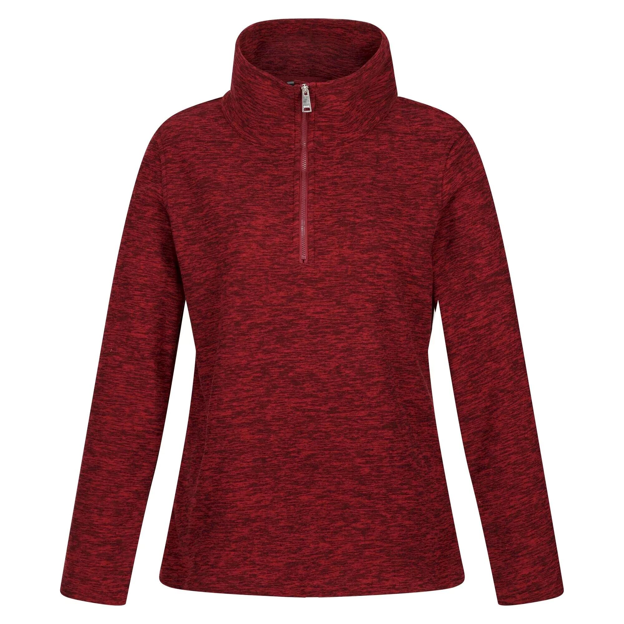 Womens/Ladies Kizmitt Marl Half Zip Fleece Top (Cabernet) 1/5