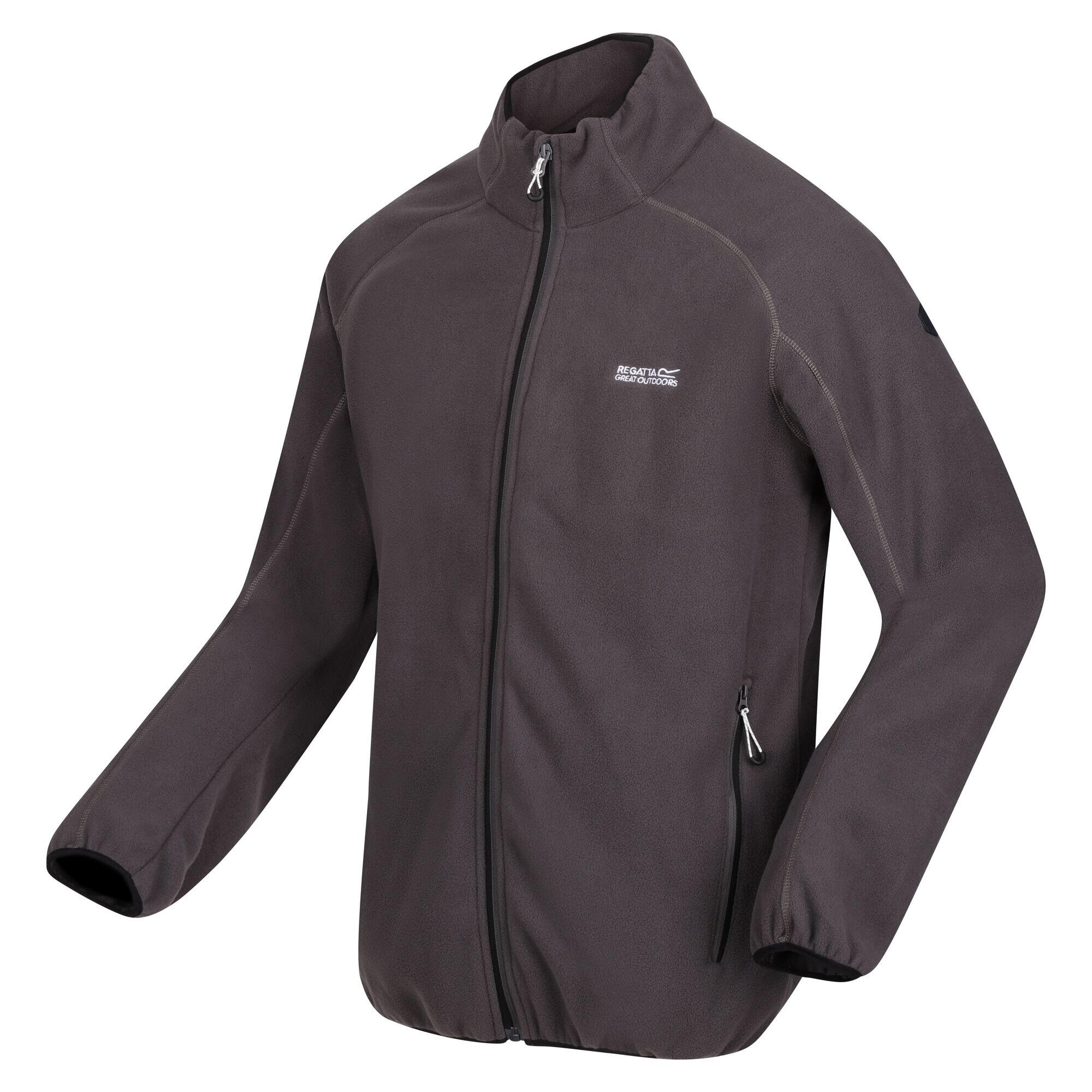 Mens Hadfield Full Zip Fleece Jacket (Dark Grey) 3/4
