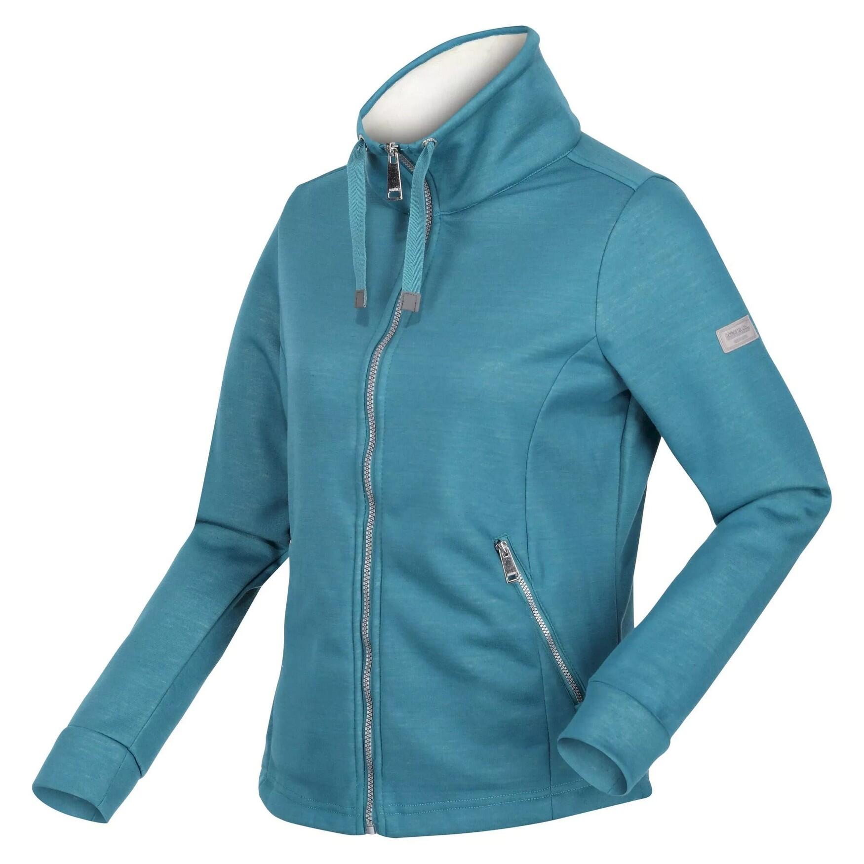 Womens/Ladies Azariah Full Zip Fleece Jacket (Dragonfly/Light Vanilla) 3/5