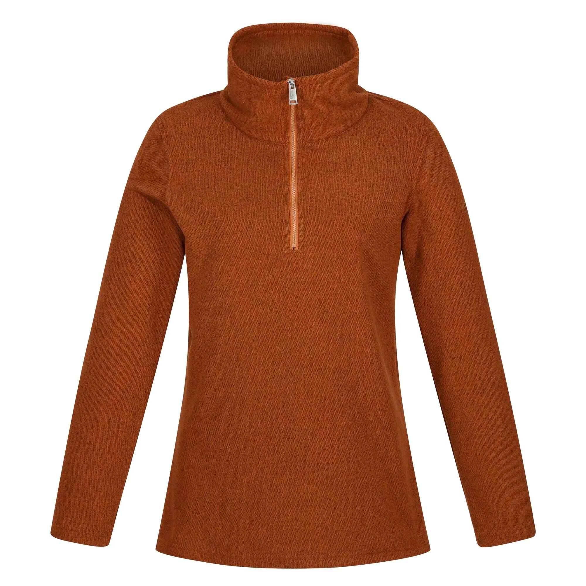 Womens/Ladies Kizmit Two Tone Half Zip Fleece Top (Copper Almond) 1/5