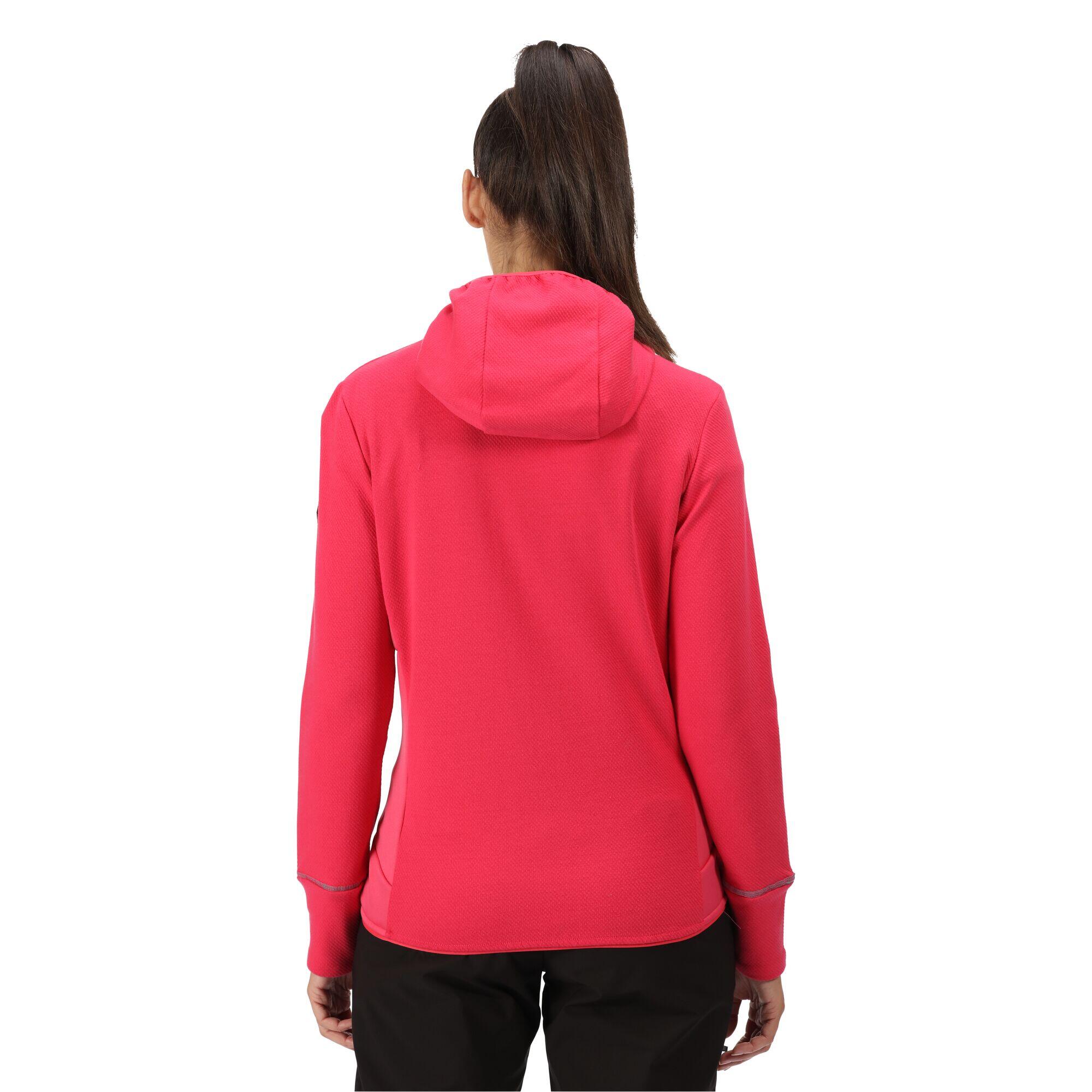 Womens/Ladies Textured Fleece Full Zip Hoodie (Rethink Pink/Tropical Pink) 2/4