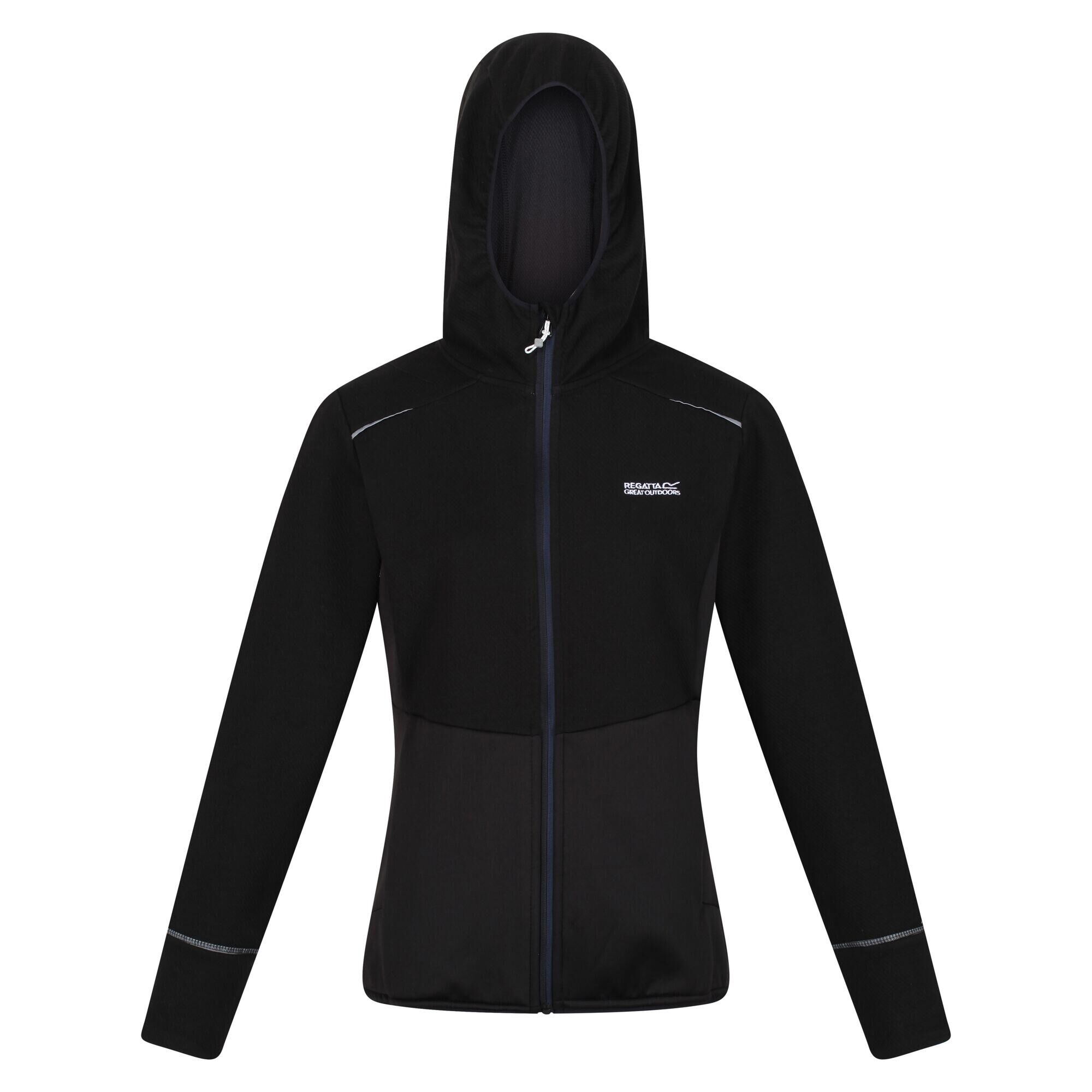 REGATTA Womens/Ladies Textured Fleece Full Zip Hoodie (Black)