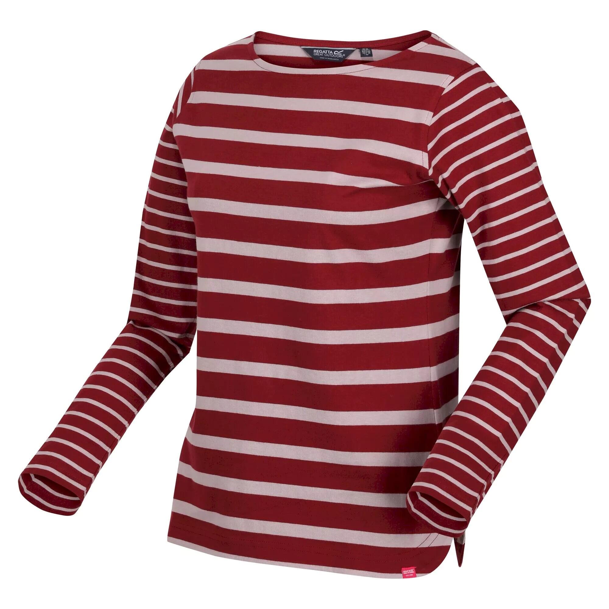 Womens/Ladies Farida Striped LongSleeved TShirt (Cabernet/Lilac Chalk) 4/5