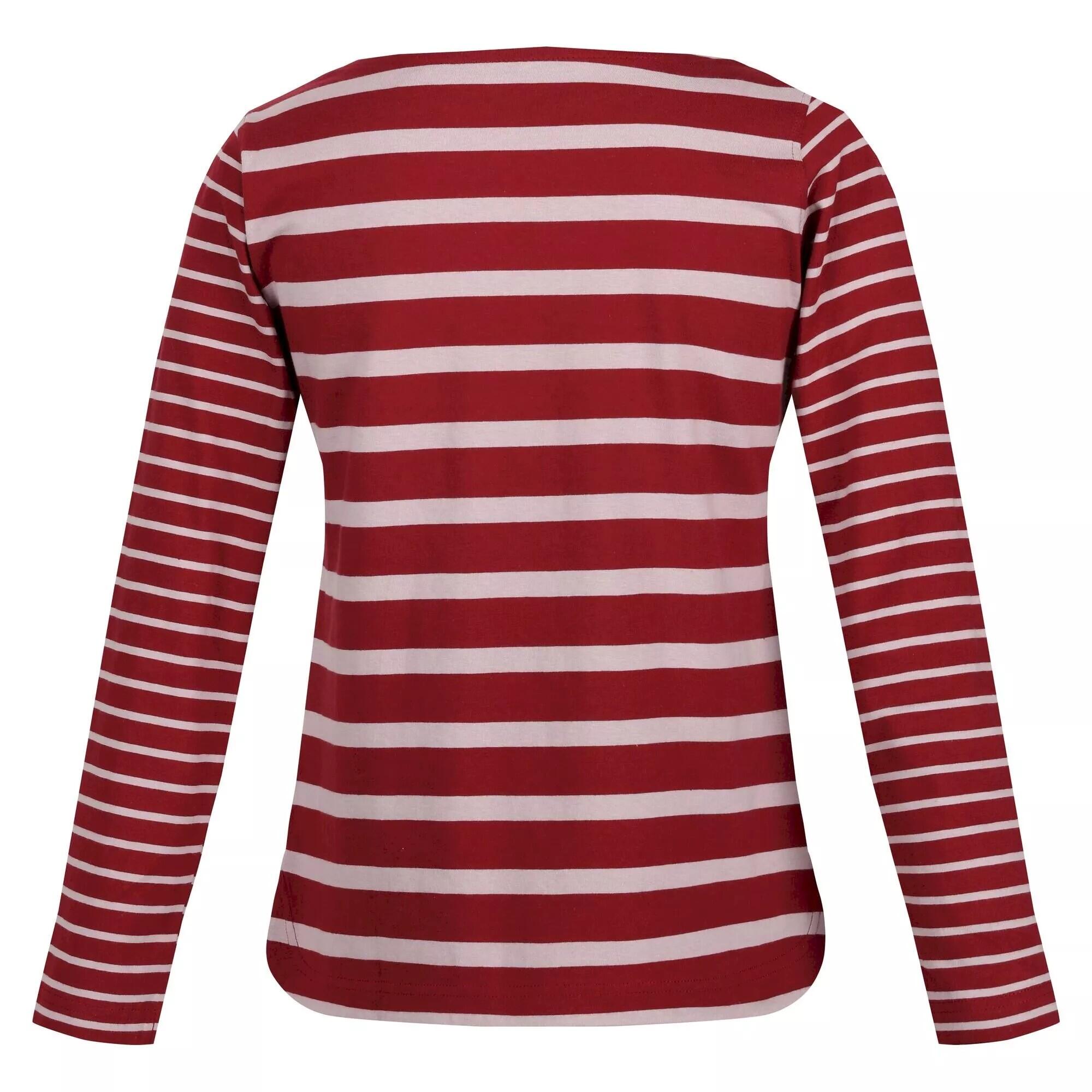 Womens/Ladies Farida Striped LongSleeved TShirt (Cabernet/Lilac Chalk) 2/5